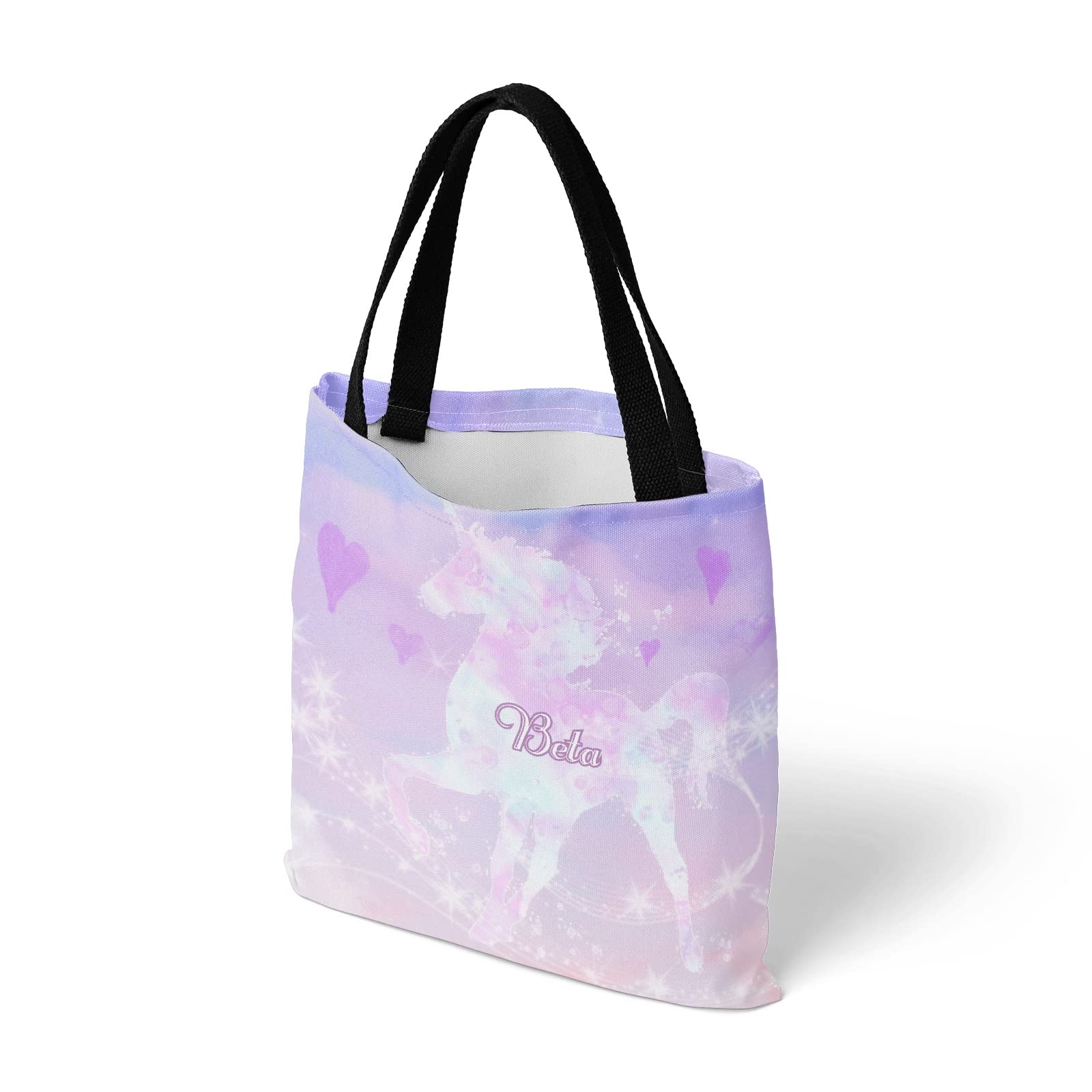 Custom Unicorn Tote Bag - Colorful Cute Reusable Canvas Shoulder Bag for Women, School, Travel & Shopping | Perfect Gift for Girls & Teens