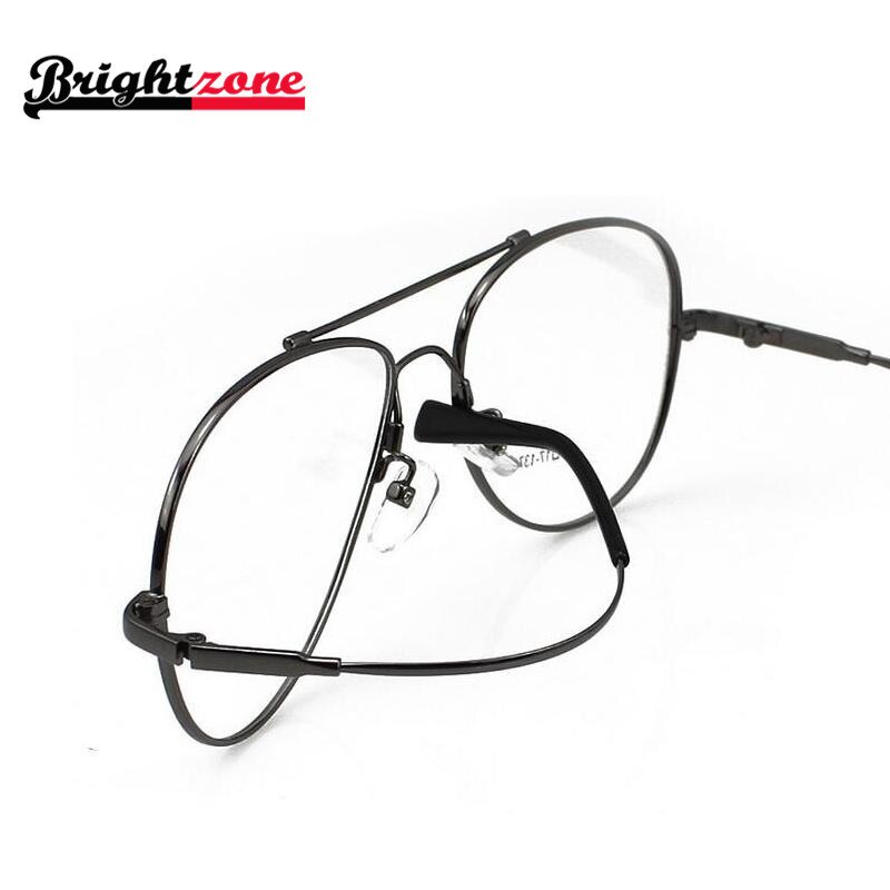 Brightzone Men's Eyeglasses - Big Round Alloy Double Bridge Frame (B1013) | Retro Style Eyewear for Men | Perfect for Reading, Driving & Fashion Accessories