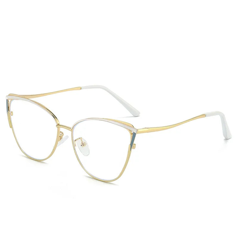 Aror Women's Full Rim Oval Cat Eye Alloy Eyeglasses Frame 9740 - Stylish Retro Glasses for Women, Perfect for Office, Reading & Fashion Accessories