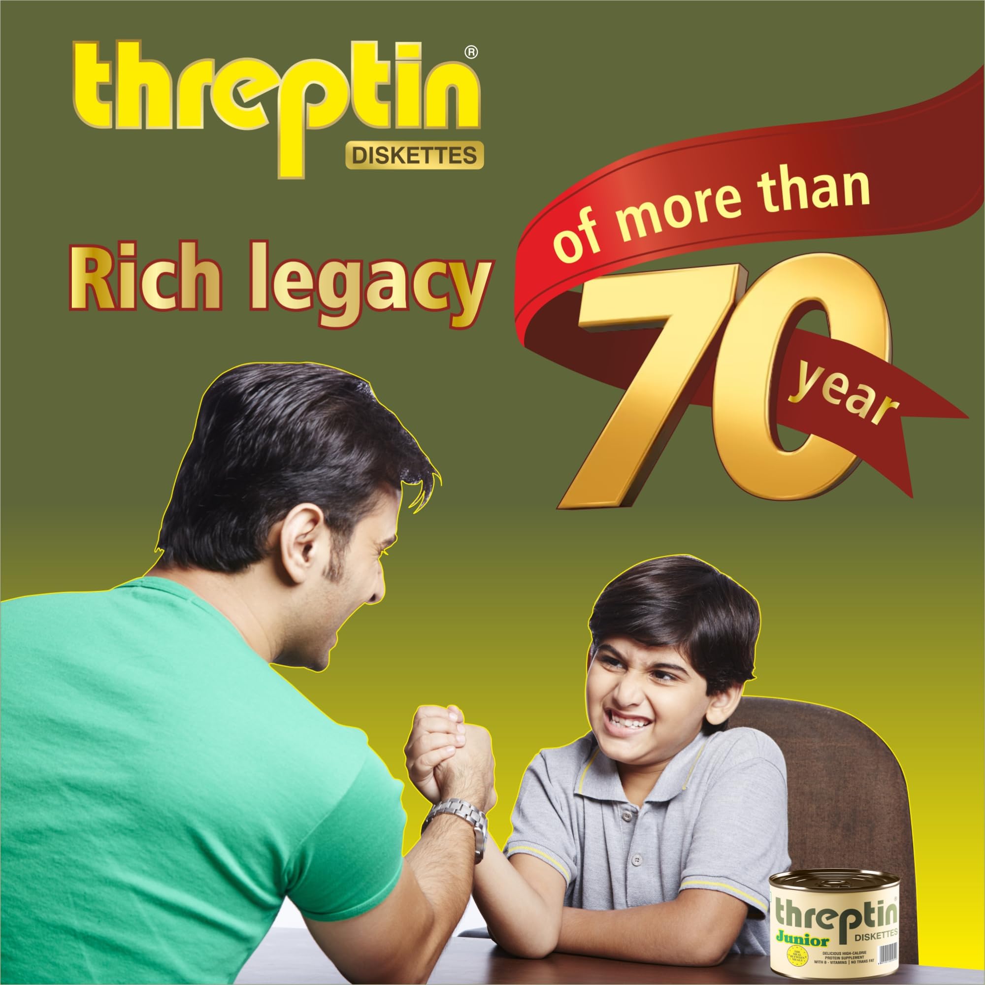 THREPTIN Junior-Protein Diskettes - Healthy Protein Snacks for Kids, 250g | Casein Protein with Calcium, Vitamins, Minerals, Shankhpushpi & Brahmi | No Maida, 100% Vegetarian | Perfect for School Lunch, After-School Snacks & Travel Nutrition
