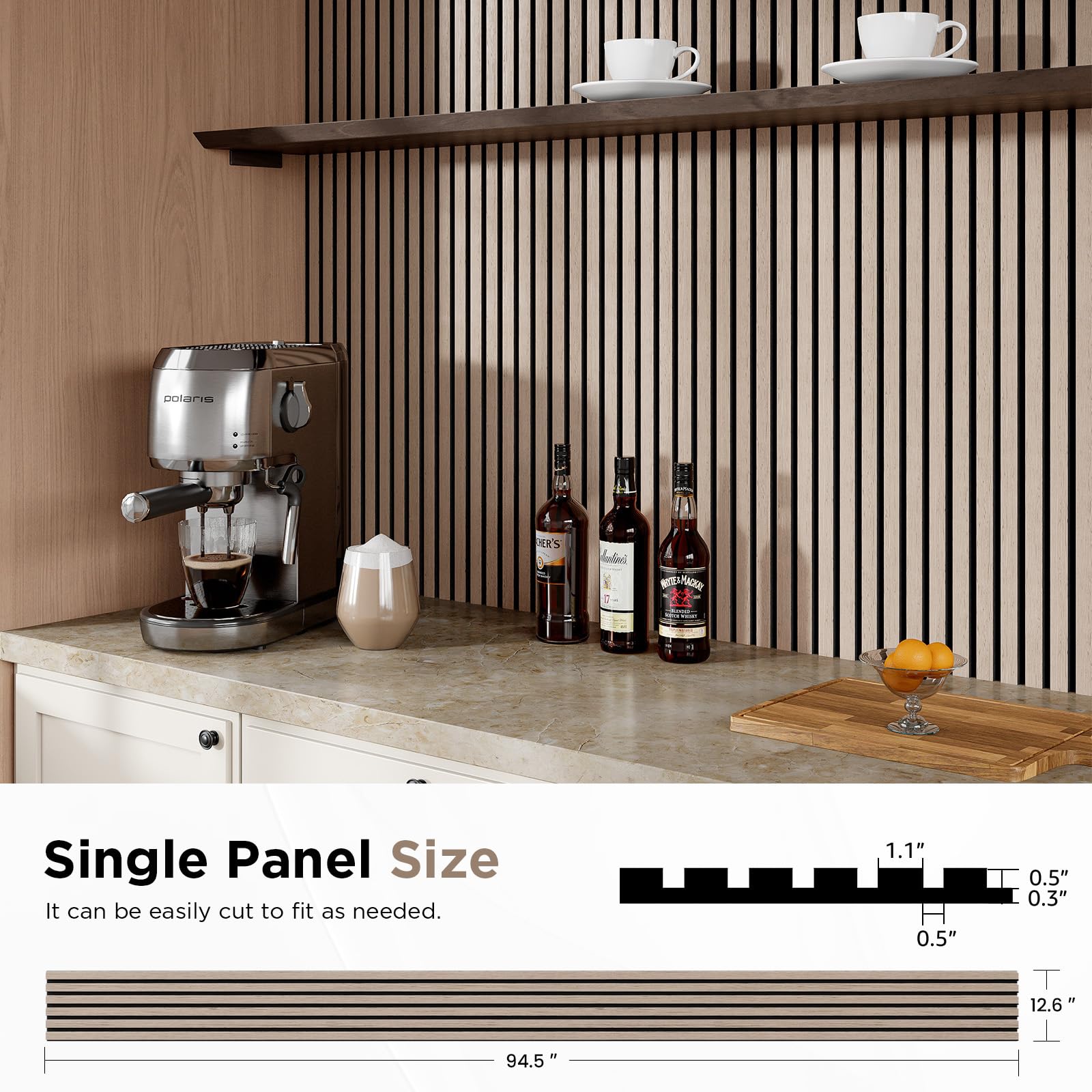 Premium Wood Slat Acoustic Panels 94.5