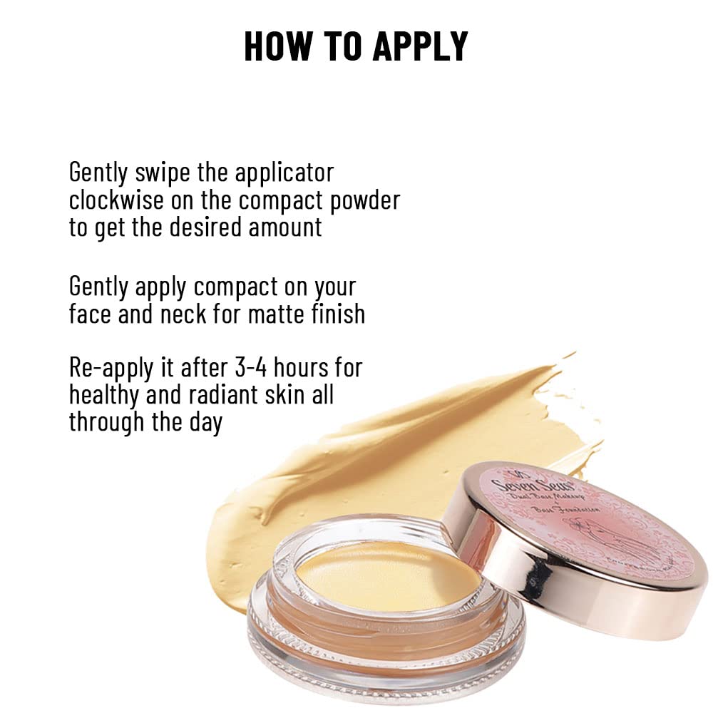 Seven Seas Mousse Foundation - Lightweight Full Coverage Concealer with SPF 30 | Long Lasting Matte Finish Makeup for All Skin Types | Sun Beige | Perfect for Daily Wear & Special Occasions