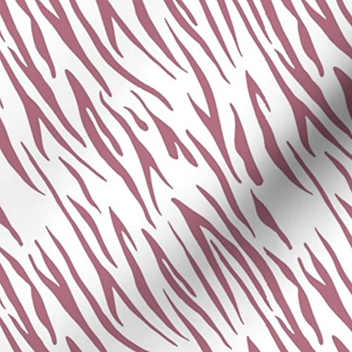 Tiger Stripes Dark Mauve Woodland Animals Nursery Fabric - Safari Zoo Printed Upholstery Velvet by The Yard for Home Decor, Furniture & Apparel | Perfect for Nursery Curtains, Throw Pillows & DIY Crafts