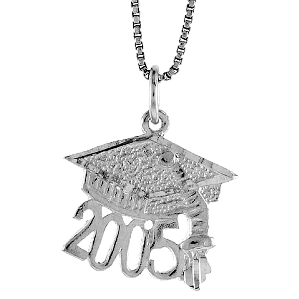 Elegant Sterling Silver Graduation Pendant - 1/2 Inch Tall - Perfect Gift for Graduation Ceremonies & Academic Achievements