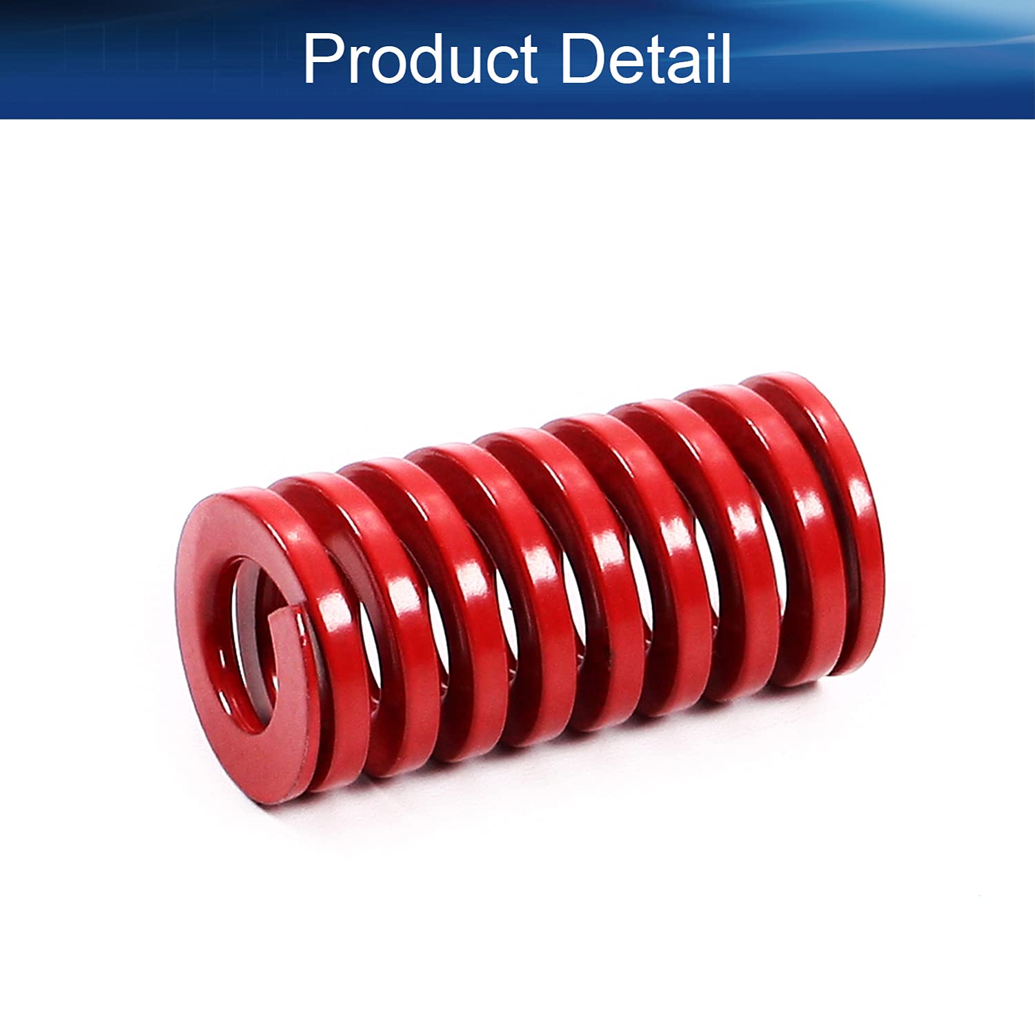 Heyiarbeit 20mm OD 10mm ID 40mm Long Spring Steel Spiral Stamping Die Spring - Medium Load Compression Mold for 3D Printers (Red, 1PCS) - Perfect for CNC Machines, Industrial Presses & DIY Projects