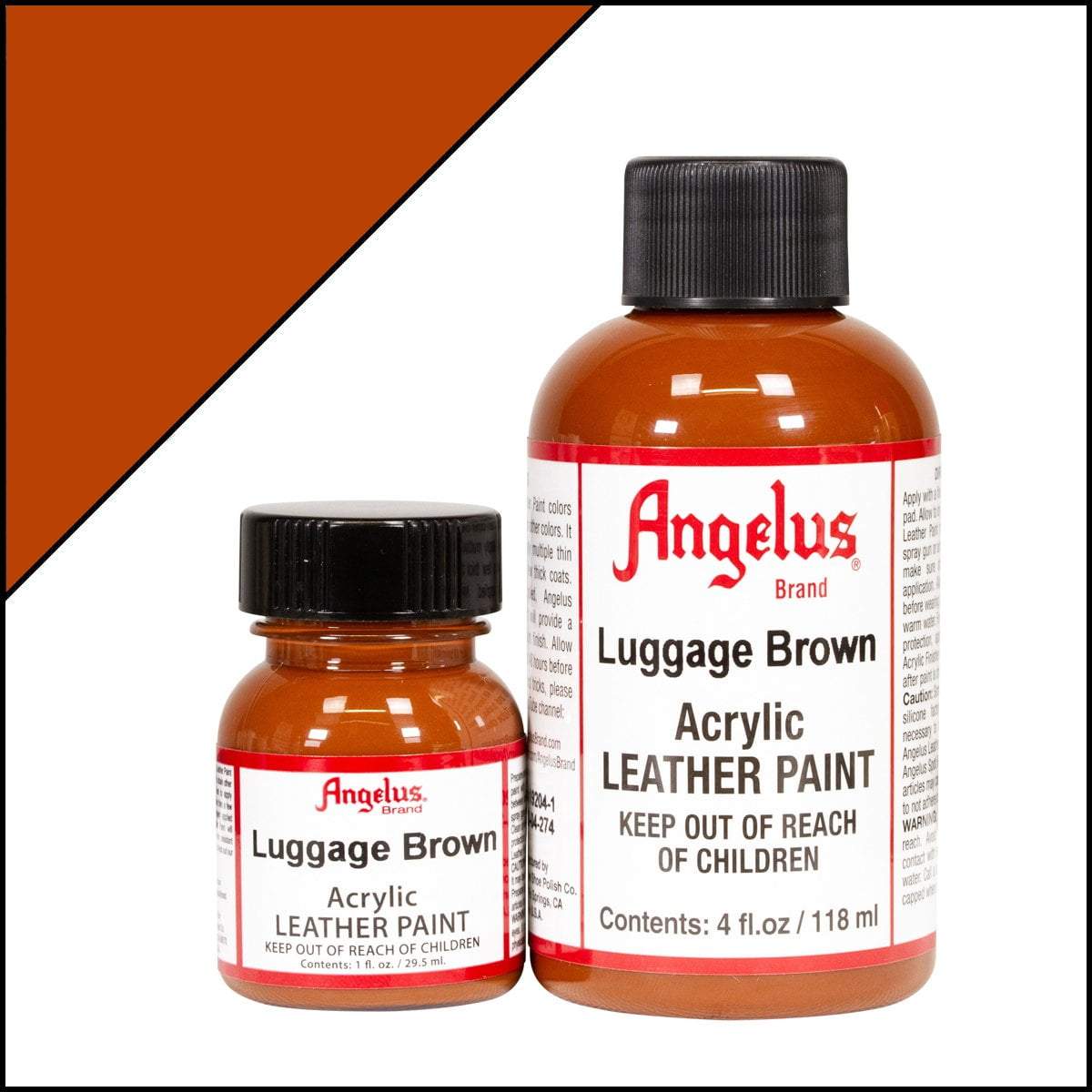 Angelus Leather Paint 1oz - Premium Brown Leather Dye for Luggage, Bags & Accessories - Perfect for Leather Repair & Customization