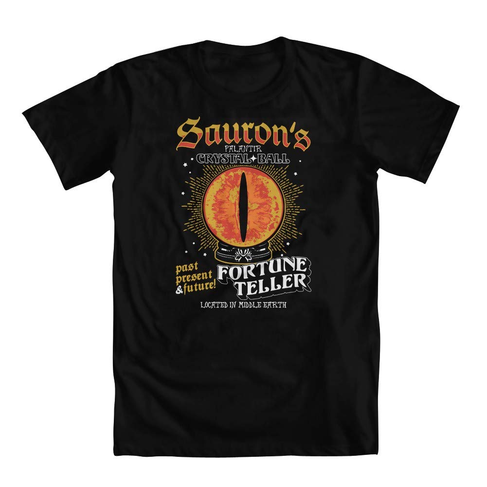 GEEK TEEZ Sauron's Fortune Teller Youth Boys' Graphic T-Shirt - Lord of The Rings Inspired Cool Tee for Kids & Teens - Perfect for Halloween, Cosplay & Fantasy Themed Parties