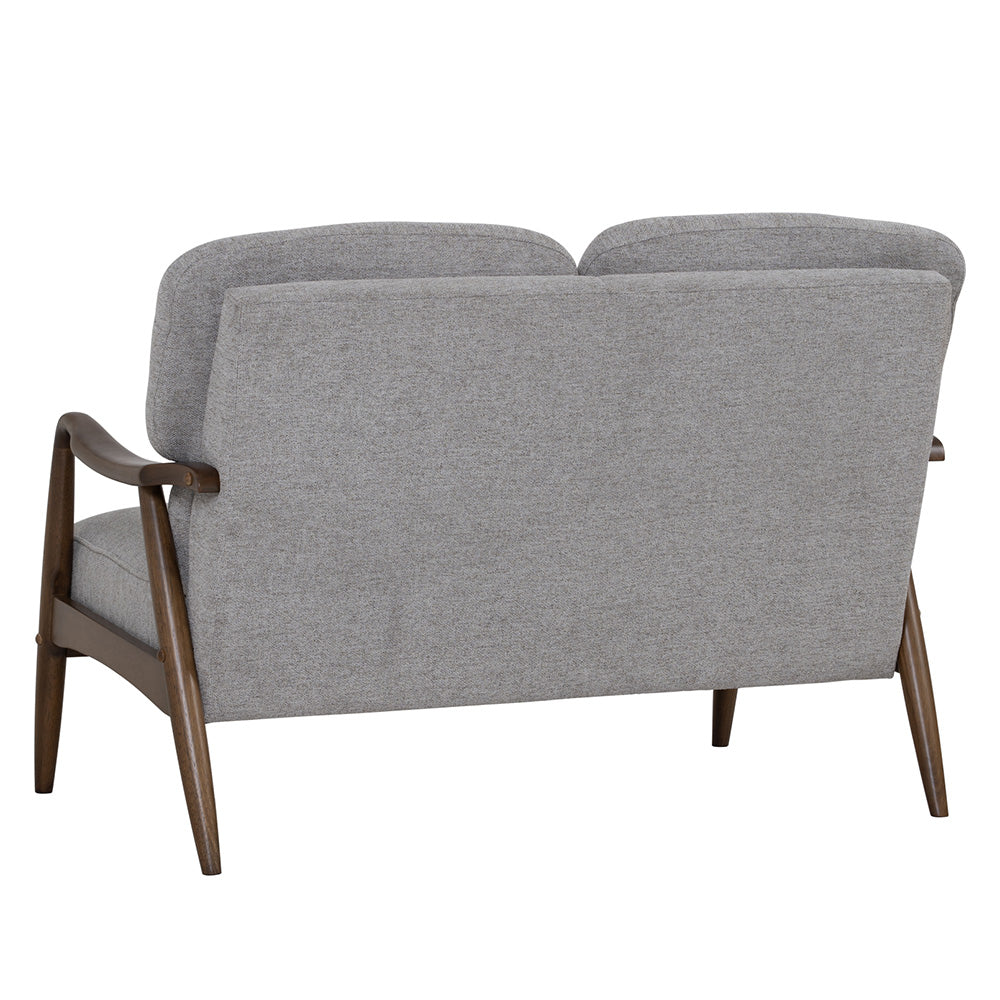 Modern FIGARO 2-Seater Sofa with Walnut Wood Frame & Steel Legs - Perfect for Living Room, Office or Small Space Decor