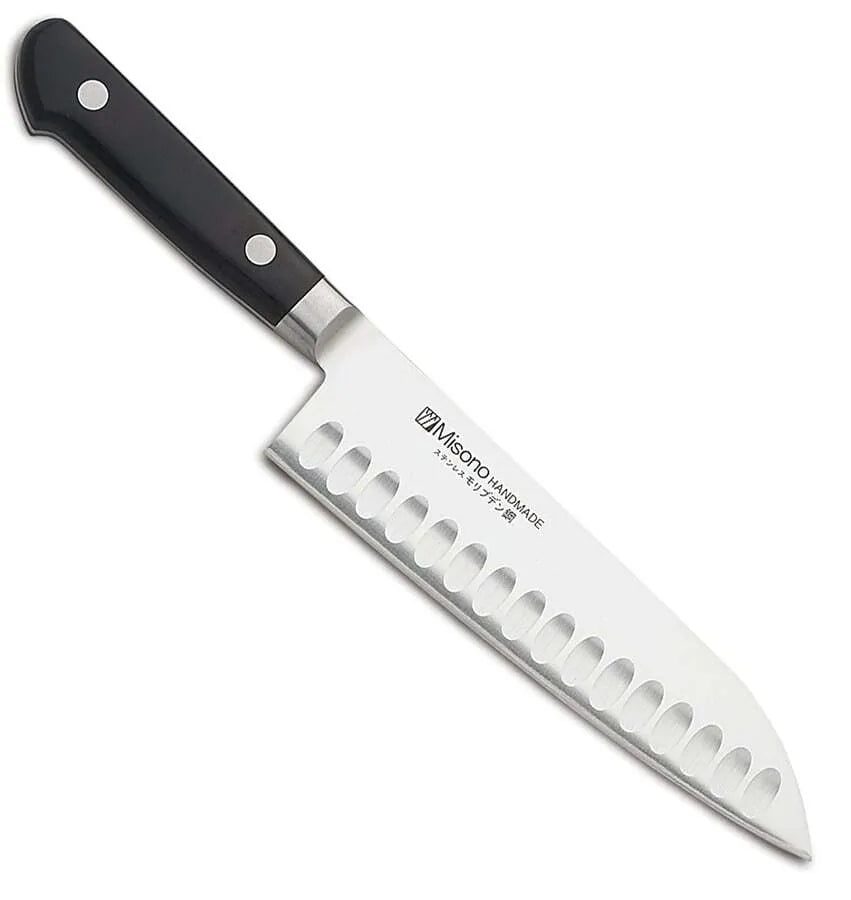Premium Misono Molybdenum Steel Hollow Ground Santoku Knife - 7 Inch Japanese Kitchen Knife for Slicing, Dicing & Chopping Vegetables, Meat & Fish - Perfect for Home Chefs & Professional Cooking