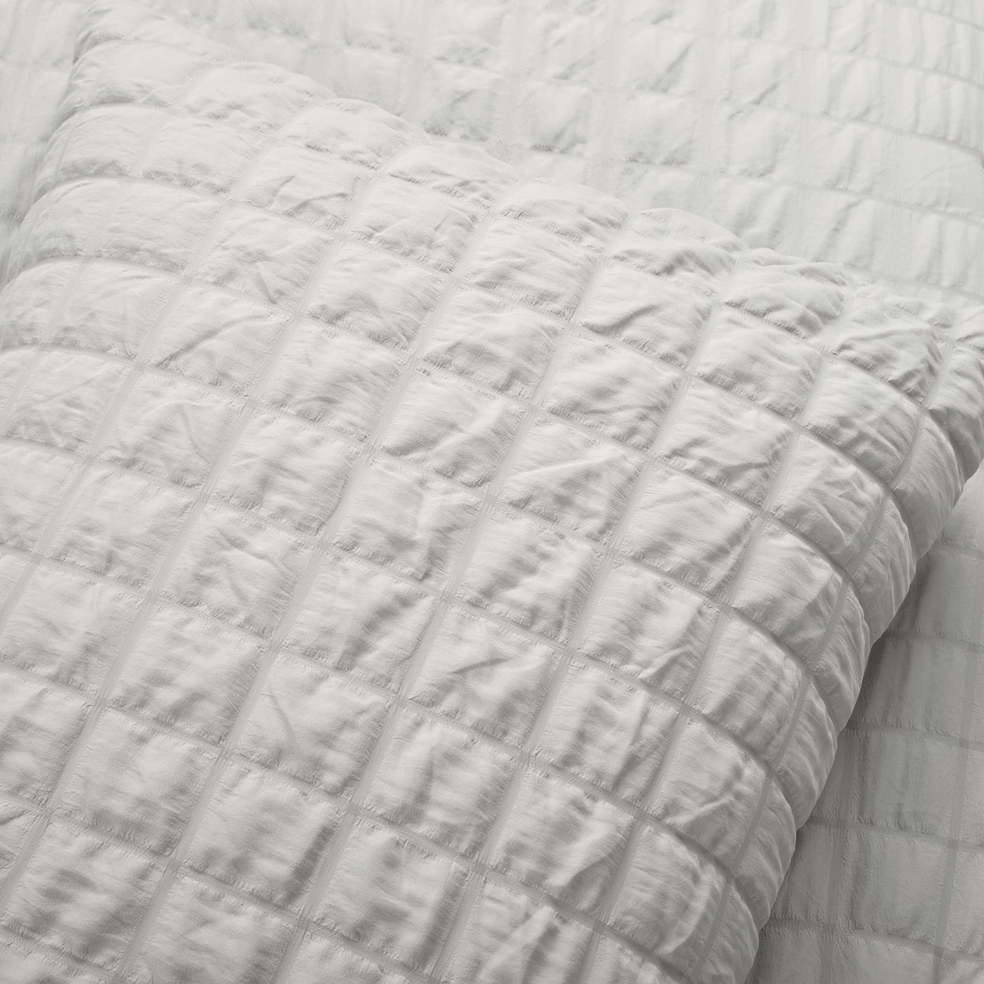Lush Decor Crinkle Dobby Comforter Set - Full/Queen, Light Gray for Cozy Bedroom