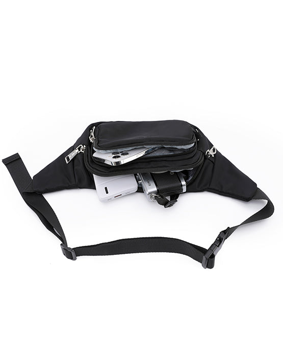 Tosca TCA958 Anti-Theft Waist Bag - Secure & Stylish Crossbody Pack for Travel, Running & Outdoor Activities - Black