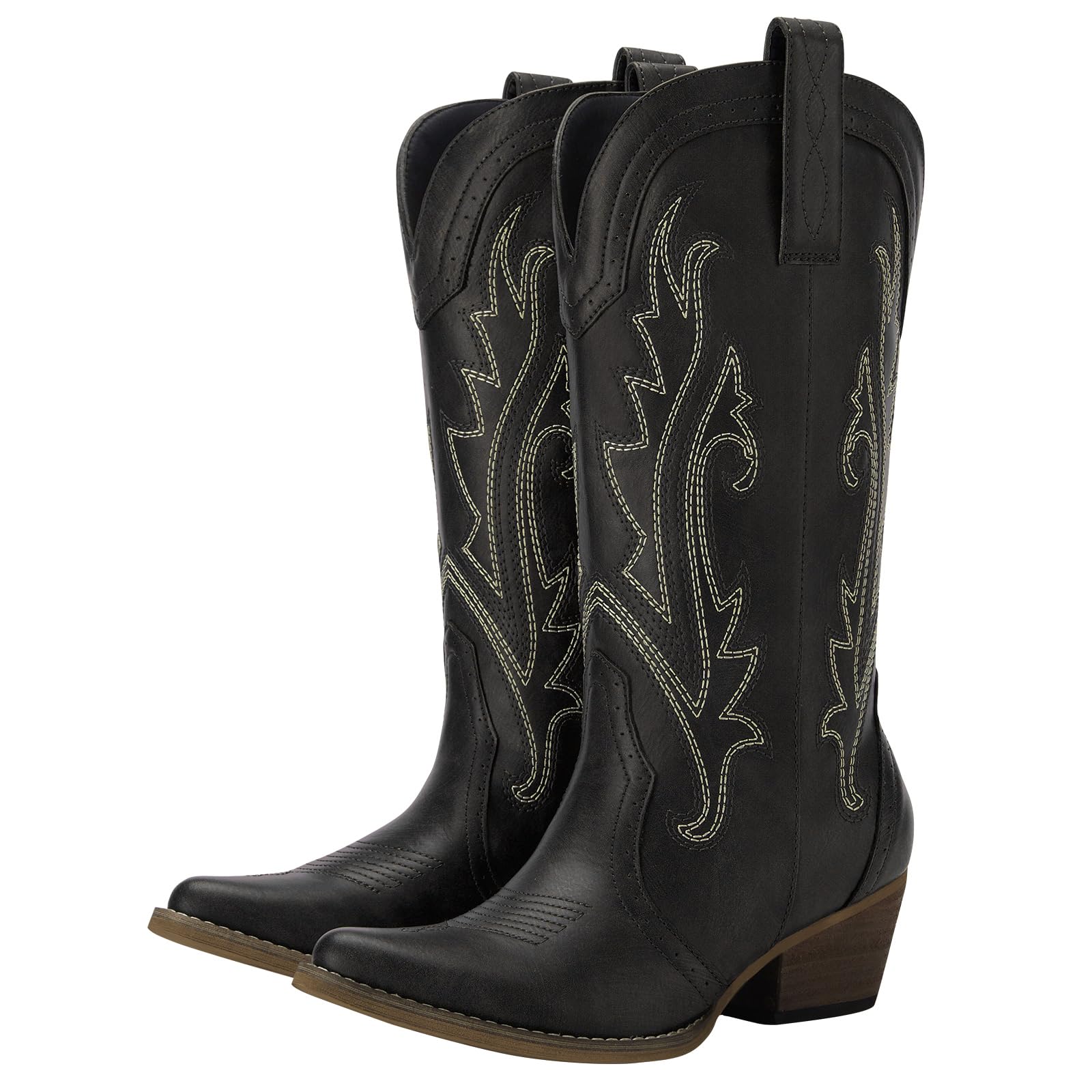 HISEA Women's Western Cowboy Boots - Pointed Toe Cowgirl Boots for Ladies | Fashionable & Comfortable for Rodeo, Country Dance & Daily Wear