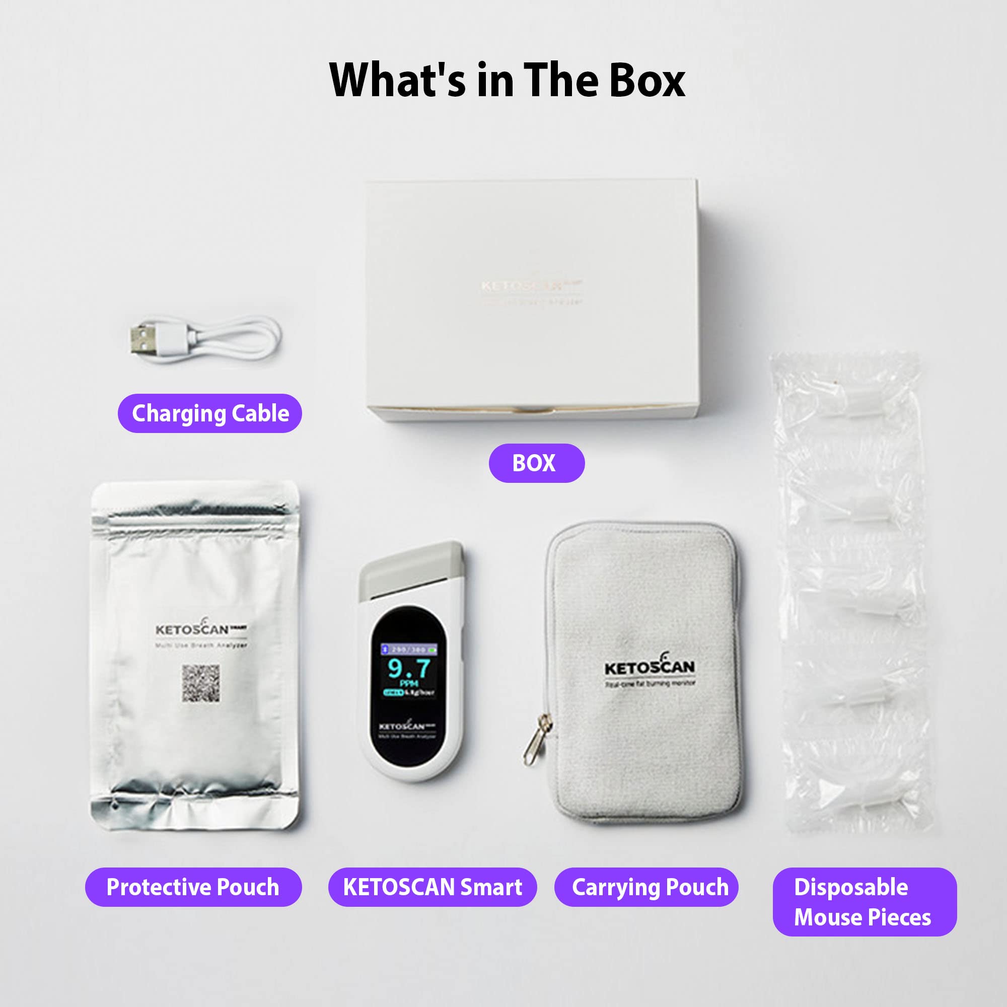KETOSCAN SMART Breath Ketone Meter - HSA/FSA Eligible Ketosis Monitor for Low Carb & Keto Diet | Track Fat Metabolism & Fitness Goals | Perfect for Weight Loss, Ketogenic Diet & Health Tracking