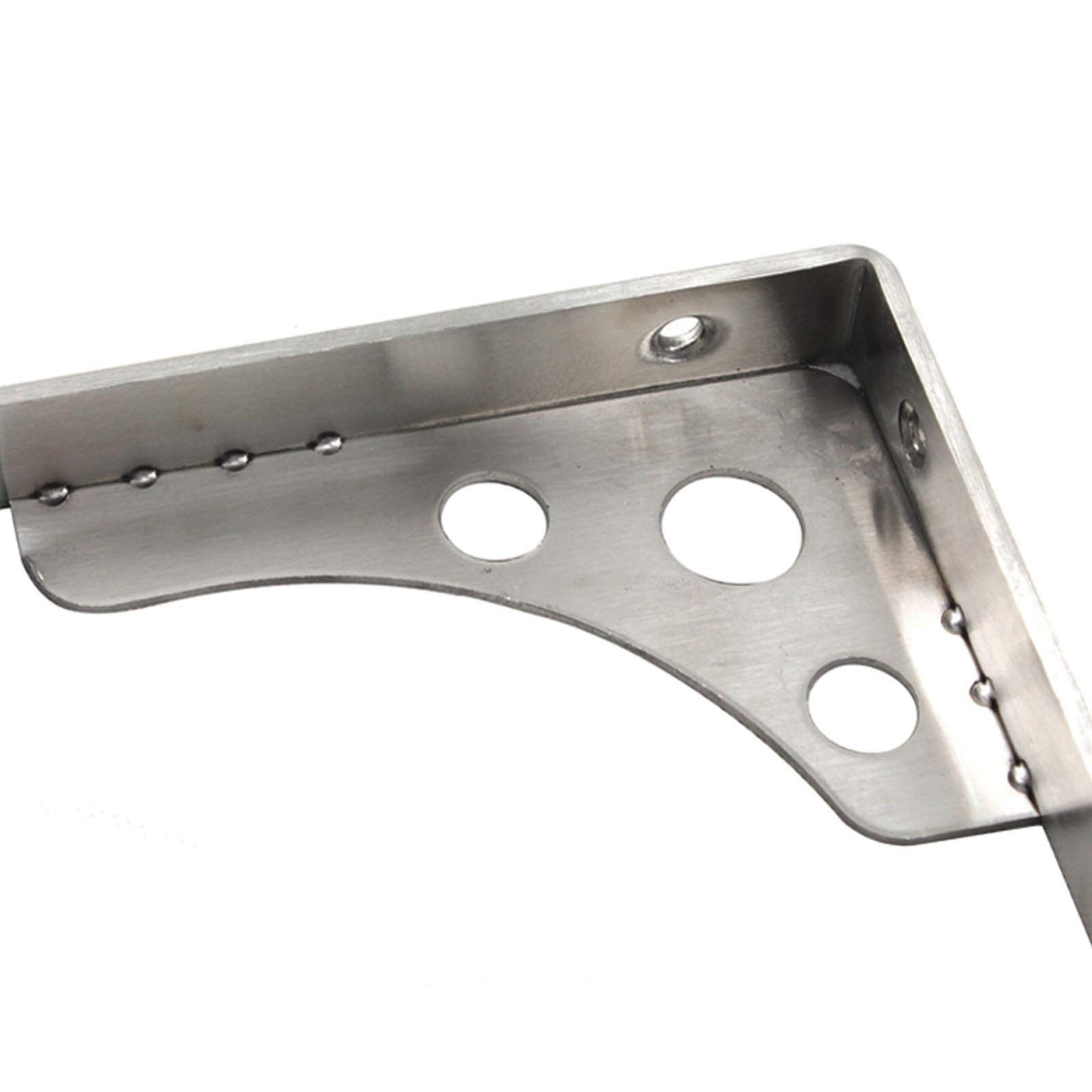 150x110mm Heavy Duty Stainless Steel Shelf Brackets - Wall Mounted Triangle Corner Brackets with Screws (2 Pack) - Perfect for Kitchen Shelves, Garage Storage & Floating Shelves