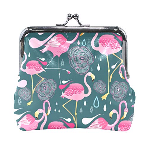 Flamingo Print Women's Coin Purse - Small Clutch Wallet for Cash, Cards & Change - Cute Mini Pouch Organizer for Girls & Teens - Perfect Gift for Birthday, Party & Travel Accessories