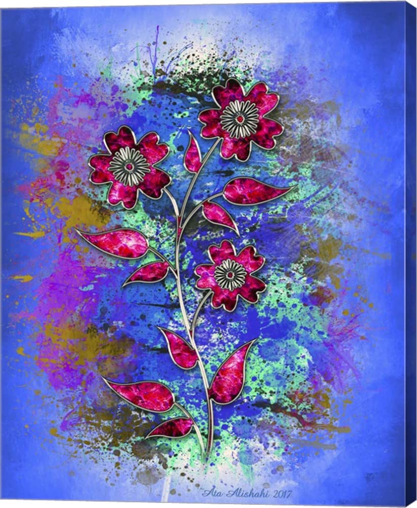 Ata Alishahi Flower Design M8 Canvas Art - 22x28 Inches Gallery Wrap Wall Picture for Living Room, Bedroom & Office Decor