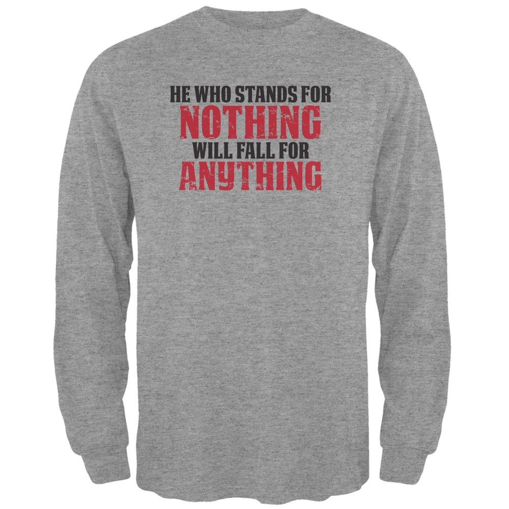 Men's Heather Grey Long Sleeve T-Shirt - Comfortable Cotton Crewneck Top for Casual Wear & Everyday Outfits | Small Size