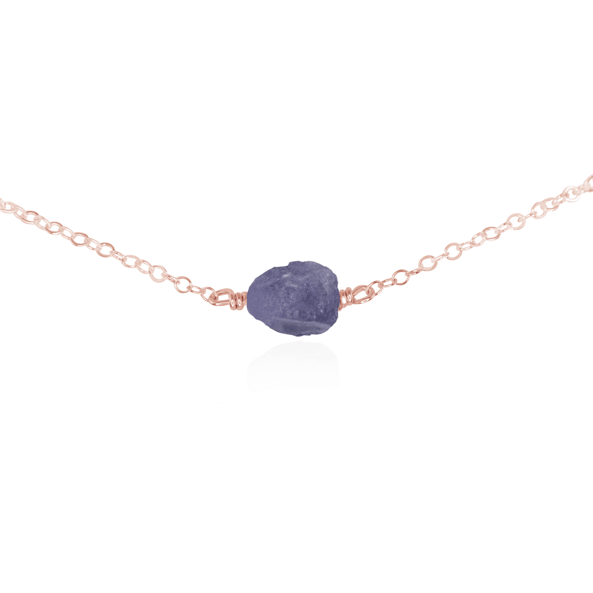 Natural Tanzanite Crystal Nugget Choker Necklace - Raw Tanzanite Gemstone Jewelry for Women - Perfect for Boho, Wedding & Everyday Wear