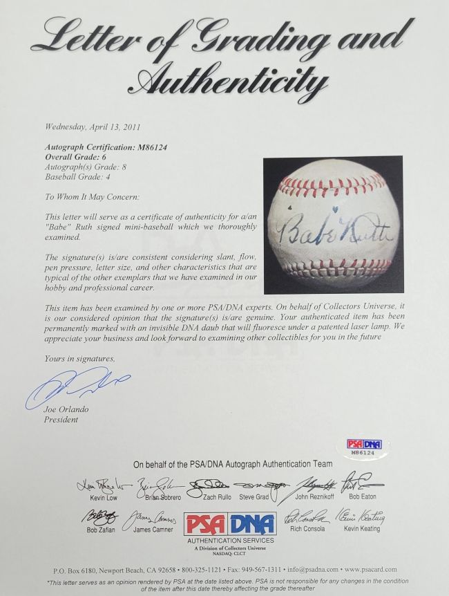 Authentic Babe Ruth 1920s Signed Spalding Junior League Baseball - Yankees Legend BAS+PSA Auto 8 - Perfect for Baseball Memorabilia Collectors & Sports Fans Display
