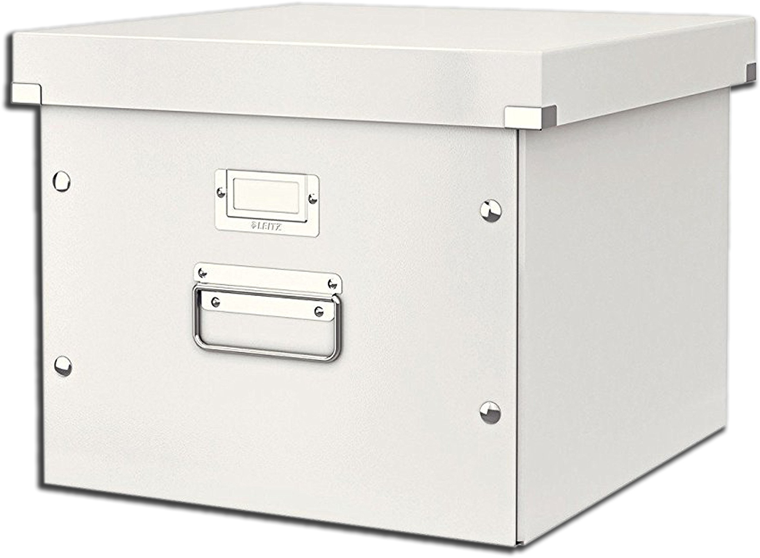 Leitz A4 Hanging File Storage Box with Lid - 2 Pack, White | Secure Document Organizer for Office, Home & School Files | Click & Store Design for Easy Transport & Organization