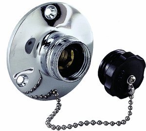 Perko 0499-DP0-CHR Female Hose Water Fitting - Marine Grade Brass Connector for Boat, RV & Outdoor Water Systems