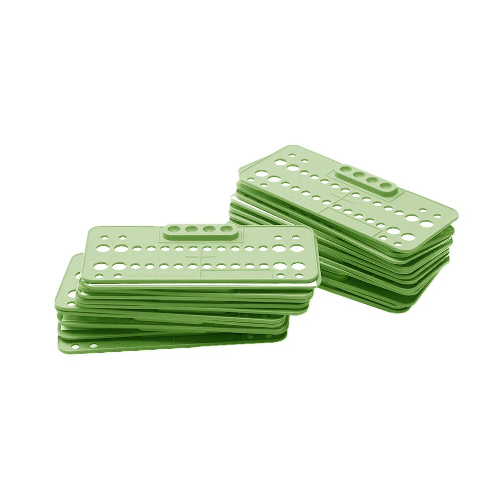 Orthodontic Bracket Trays Holder with 4 Mixing Holes - Disposable Dental Supply (25 Pack, Turquoise) | Perfect for Orthodontic Clinics & Dental Practices