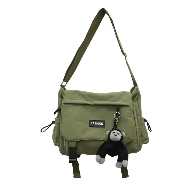 Large Capacity Unisex Shoulder Bag - Waterproof Nylon Messenger Bag for Men & Women, Japanese Korean Style Oxford Book Bag - Perfect for School, Work, Travel & Daily Commute