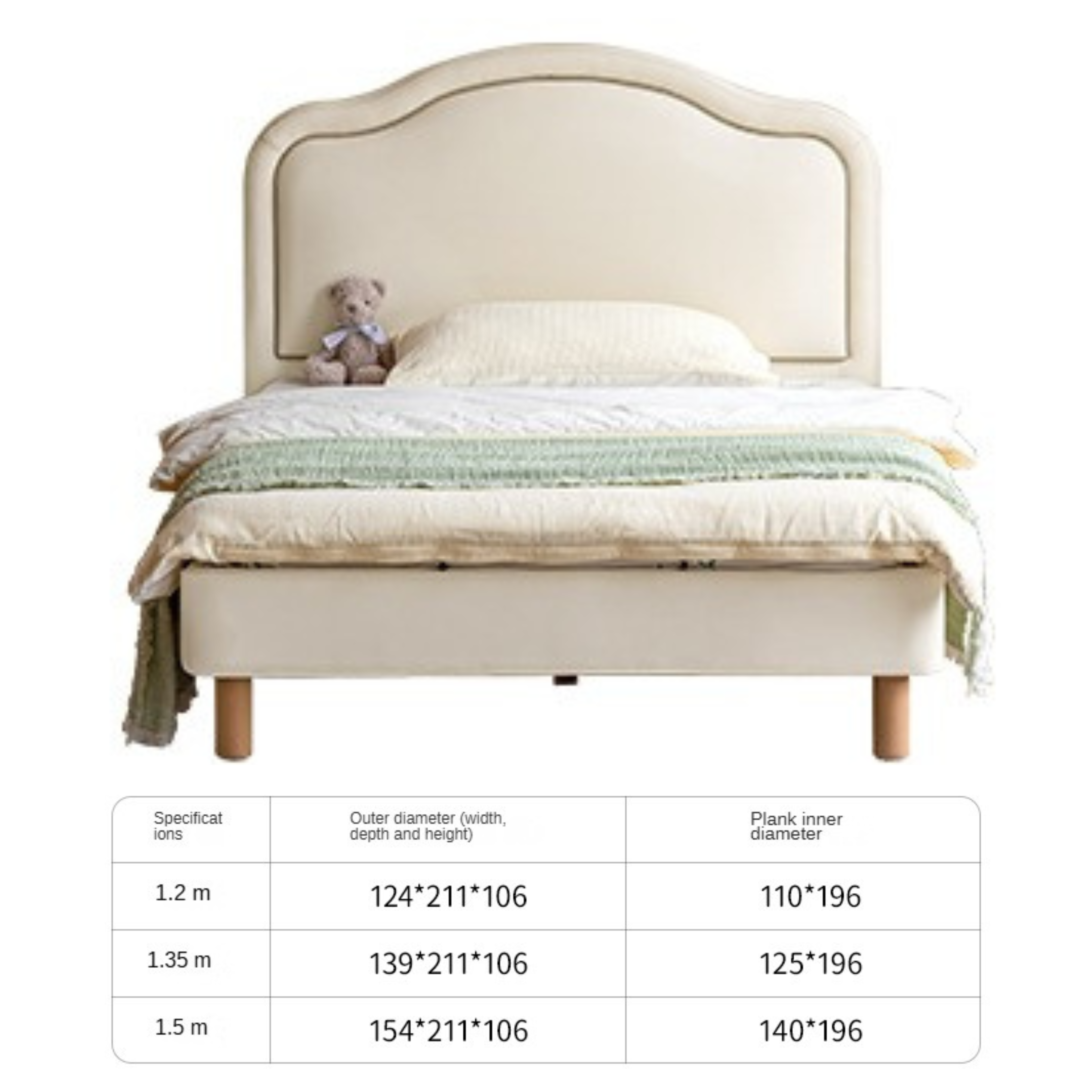 Organic Leather Cream Style Soft Kids Bed – Premium Comfort for Nursery, Bedroom & Playroom – Safe & Durable Toddler Bed for Sweet Dreams