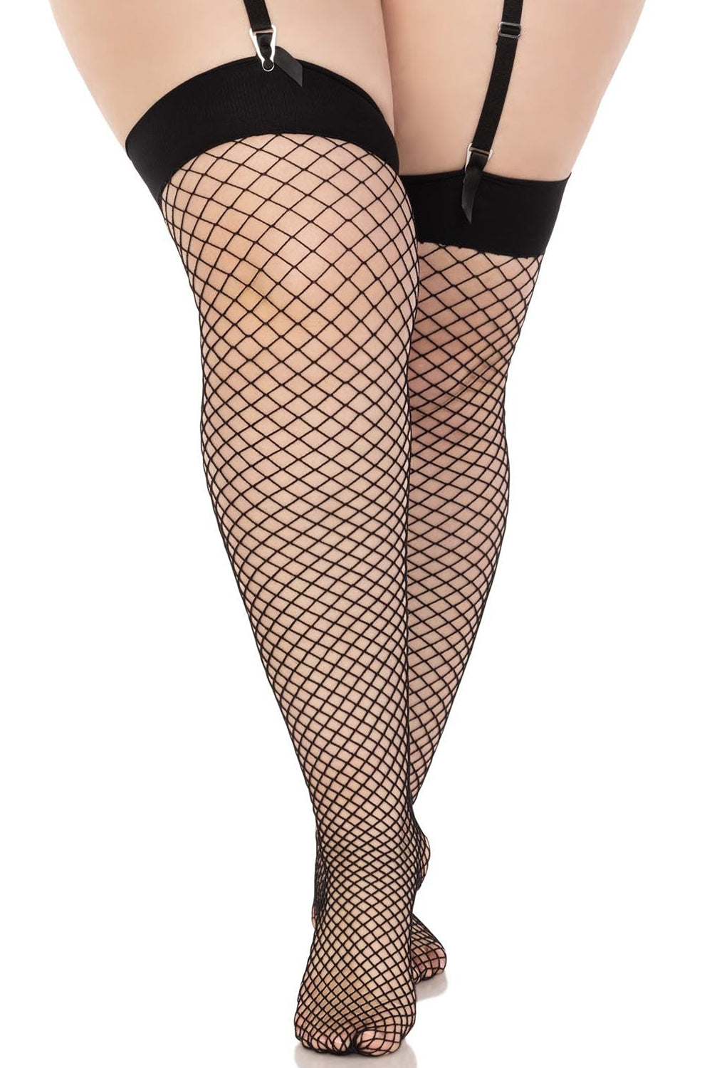 Sexy Diamond Net Thigh High Stockings for Women - Sheer Fishnet Stockings with Lace Trim - Perfect for Halloween, Cosplay, and Date Night Outfits