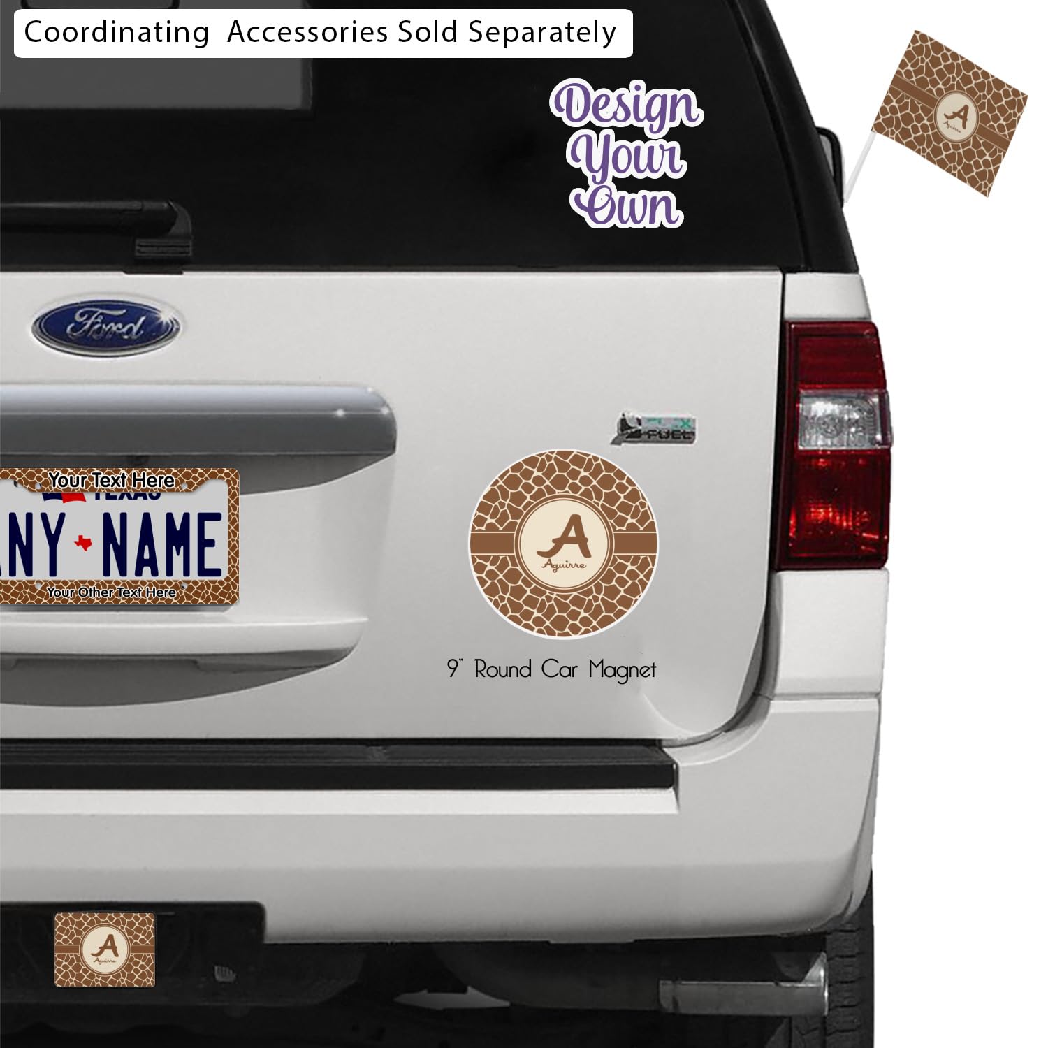 Personalized Giraffe Print Front License Plate - Custom Car Accessory for Unique Style | Perfect for Jeep, Truck & SUV Owners Who Love Wildlife Themes