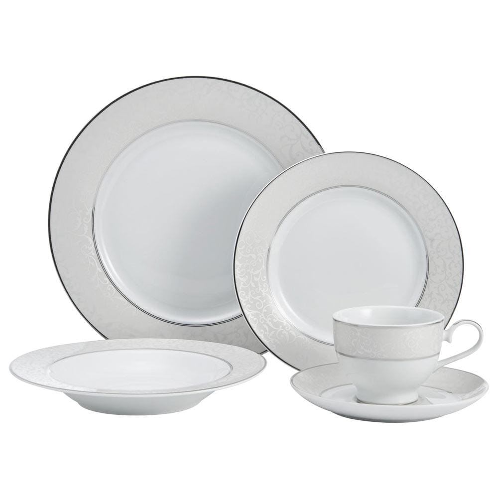 40-Piece Parchment Dinnerware Set - Service for 8 - Elegant Tableware for Dinner Parties, Holidays & Everyday Use