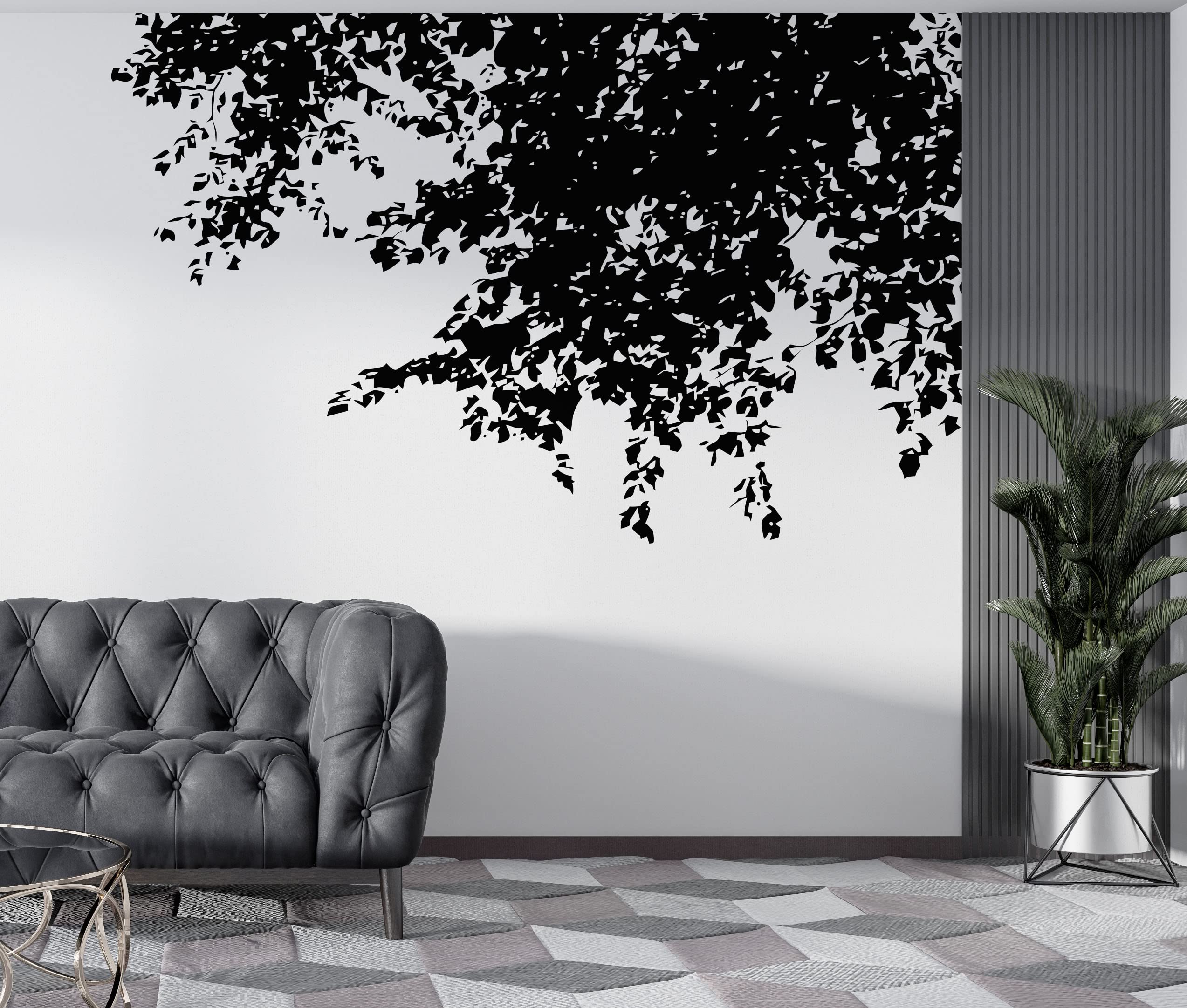 Black Tree Branches & Leaves Wall Decal - Nursery Decor for Baby Room