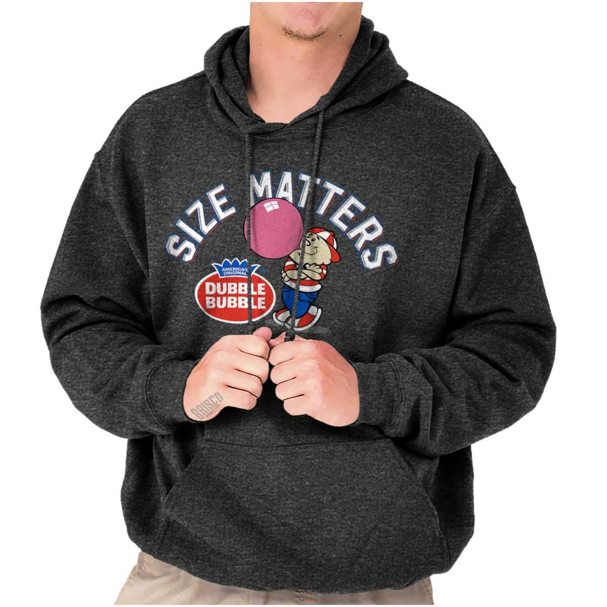 Brisco Brands Offensive Size Matters Dubble Bubble Hoodie - Unisex Pullover Sweatshirt for Men & Women | Streetwear Fashion, Casual Wear, Gift Idea