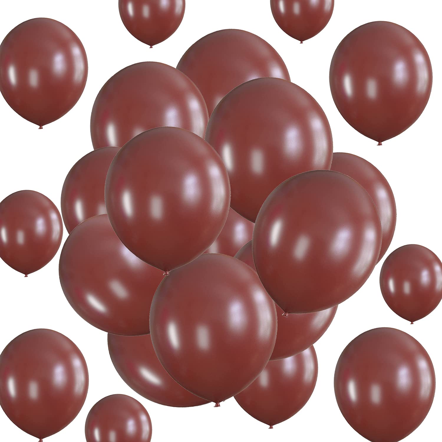 100 Pack Coffee Brown 12 Inch Latex Balloons - Durable Thick Party Balloons for Sports Events, Brown Bear Birthday Decorations, Baby Showers & Wedding Decorations
