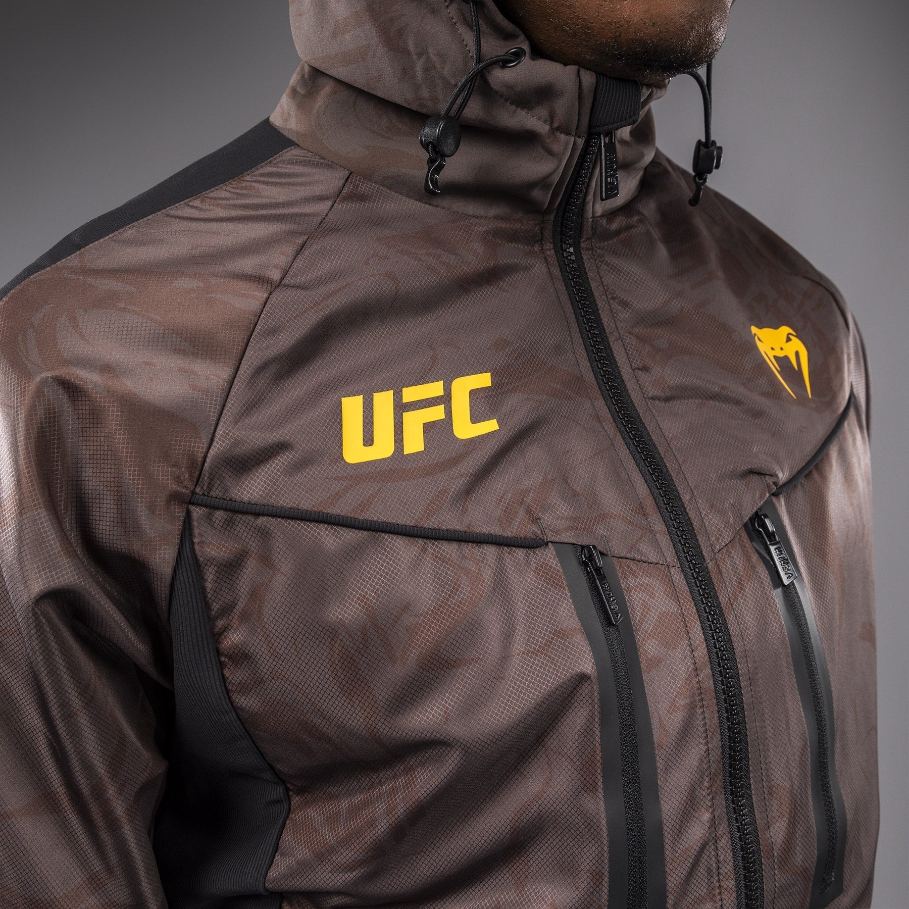 Venum UFC Fusion Fight Week Men's Zip-Up Hoodie - Earthen Brown | MMA Training, Gym Workout & Casual Streetwear