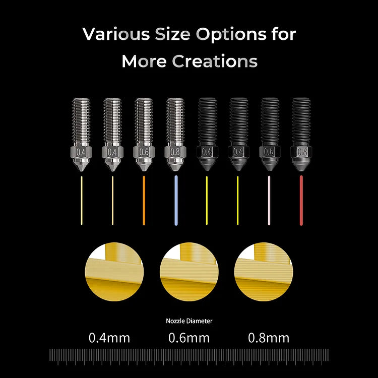 Creality K1 3D Printer Nozzle Kit - High Precision Brass Nozzles for Fast Printing - Perfect for DIY Projects, Prototyping & Home Use