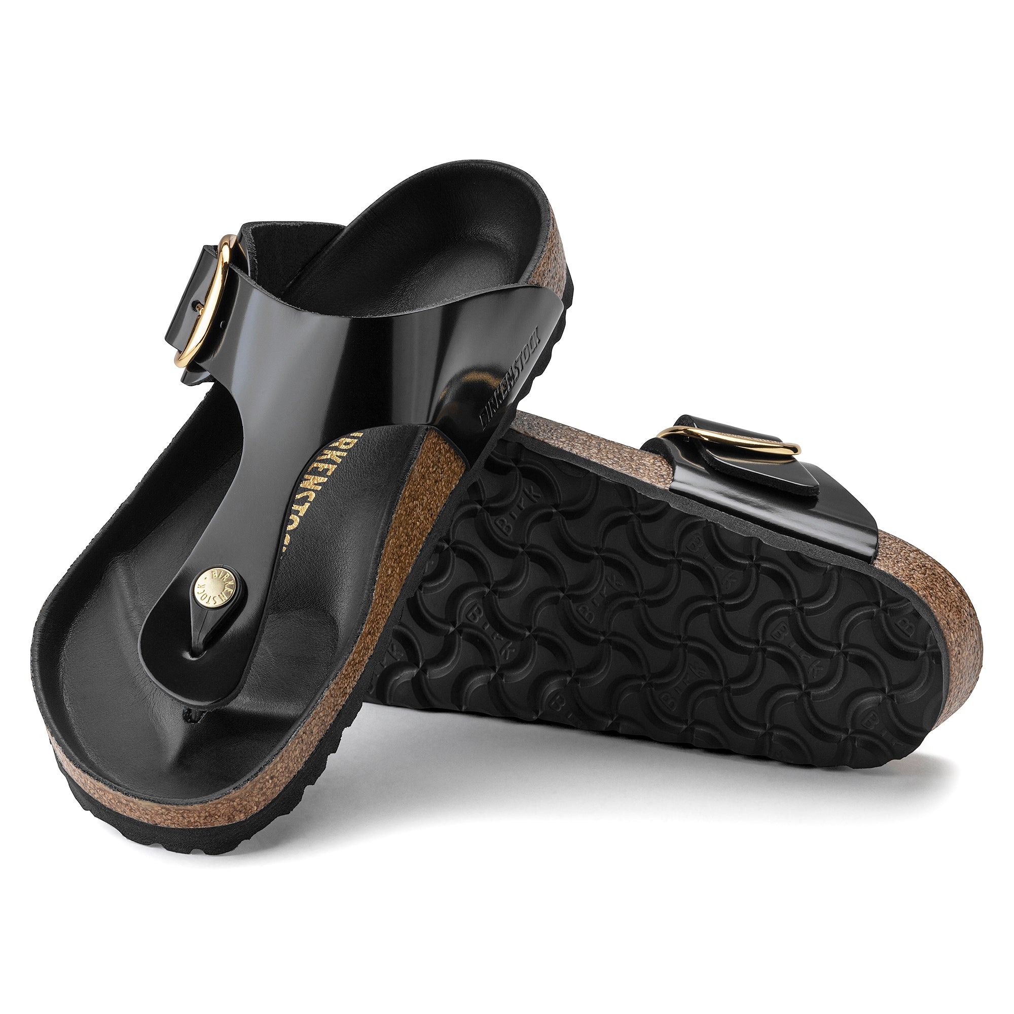 Birkenstock Gizeh Big Buckle Sandals - High Shine Black Patent Leather - Comfortable Arch Support - Perfect for Summer, Beach, and Casual Outfits