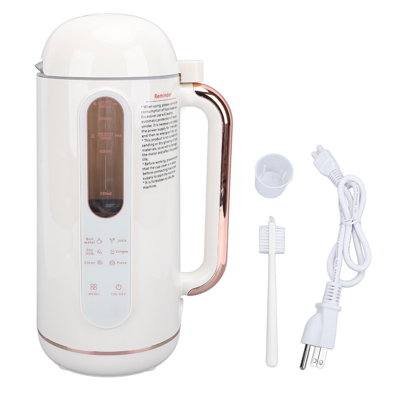 900ML Automatic Soy Milk Maker Machine - Nut Milk Maker for Almonds, Oats, Soybeans | US Plug 110V | Perfect for Healthy Breakfast, Baby Food & Vegan Recipes