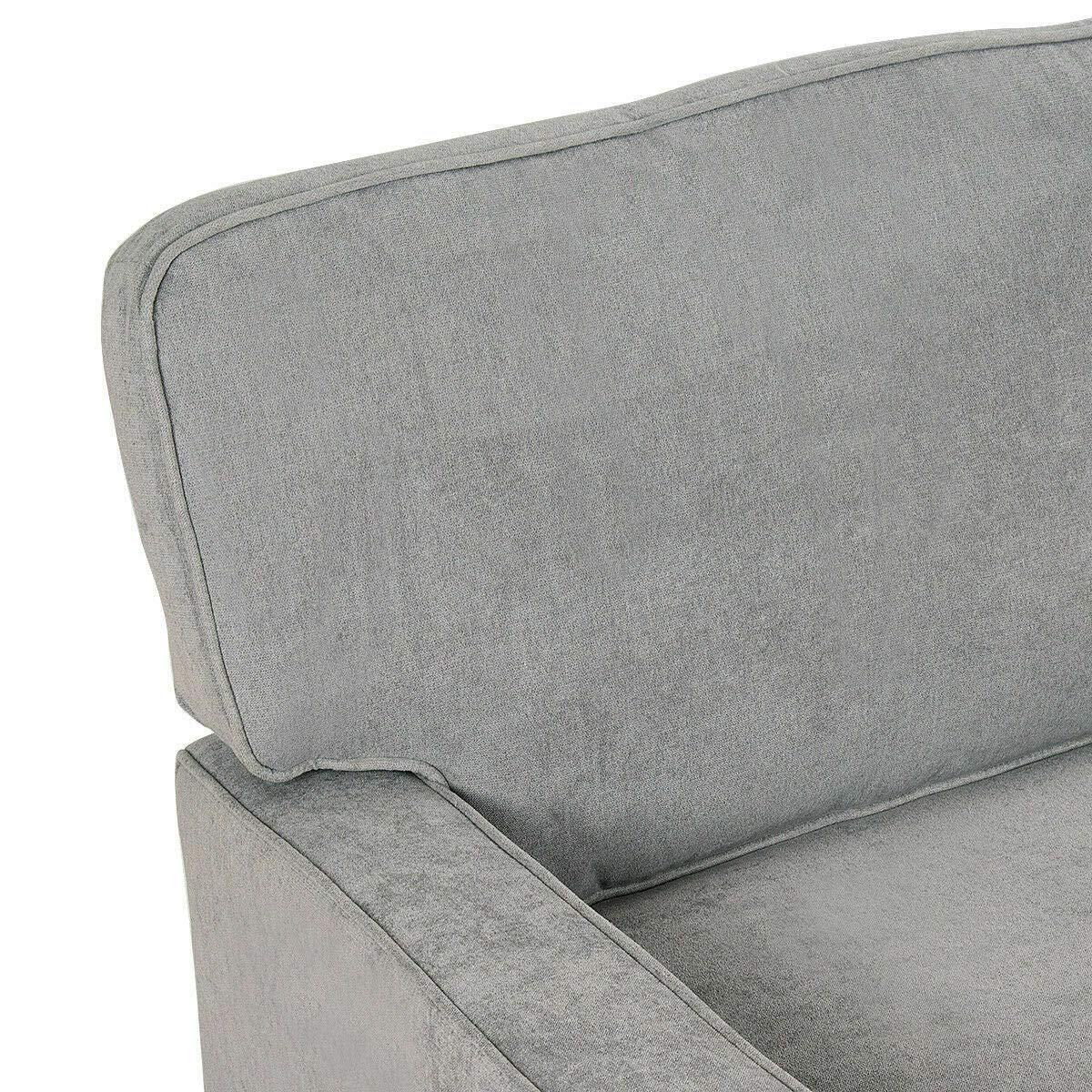 Luxury Gray Tufted Upholstered Sofa Loveseat with Square Armrests - Modern Home Furniture for Living Room, Lounge & Office Decor