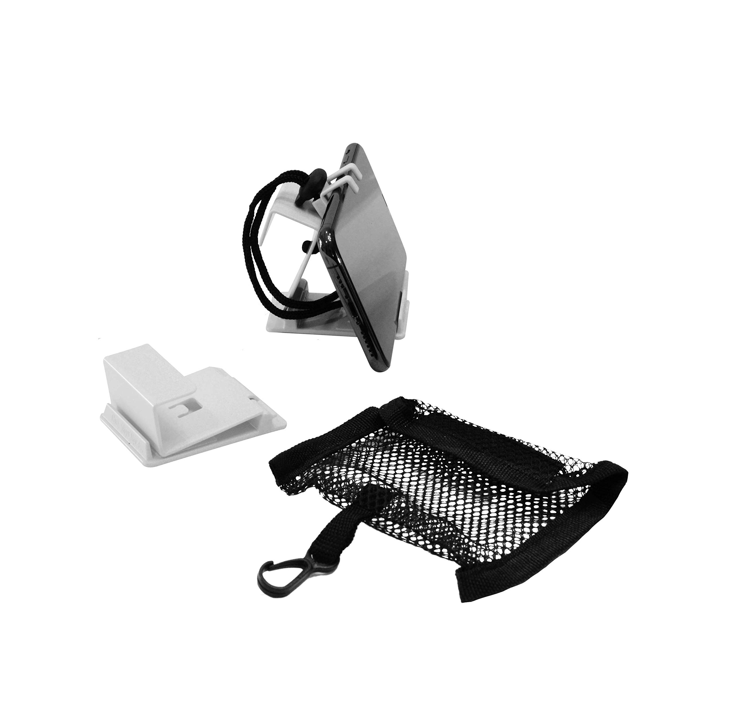 SkyClip+ Universal Phone & Tablet Holder - Adjustable Airplane Seat Mount for iPhone, Android, Kindle & iPad - Perfect for Travel, Home & Office Use - White Travel Accessory (Ideal for Watching Movies, Video Calls & Hands-Free Reading)
