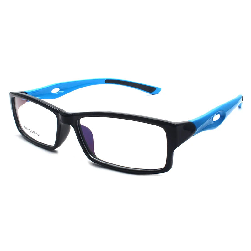 Bclear Unisex Full Rim Rectangle TR90 Titanium Eyeglasses Frame 46060 - Lightweight & Durable for Work, Reading, and Everyday Wear