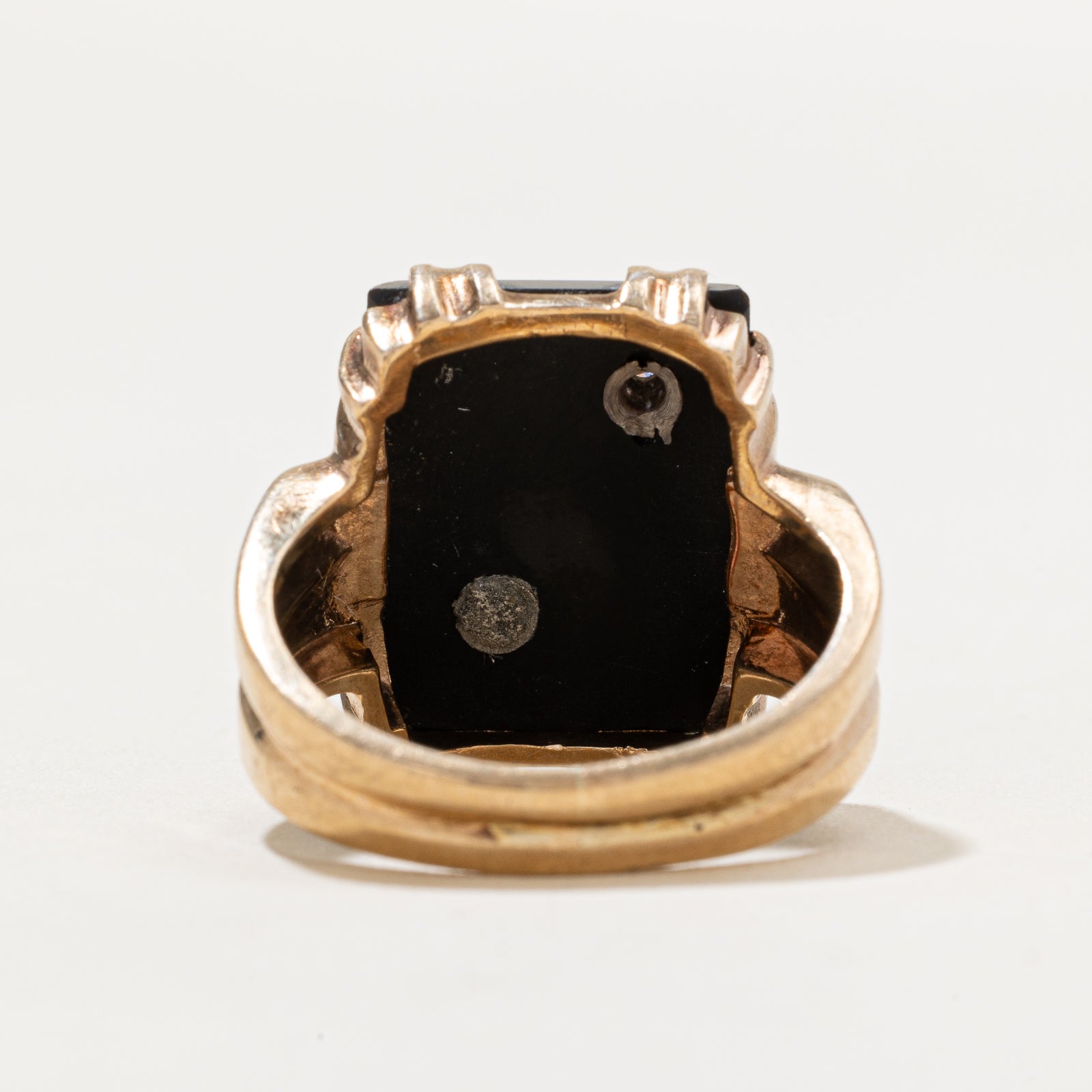 Onyx and Diamond Signet Ring for Men - 7.50ct Black Onyx with 0.03ct Diamond Accents - Size 7.5 - Elegant Statement Jewelry for Weddings, Gifts, and Formal Occasions