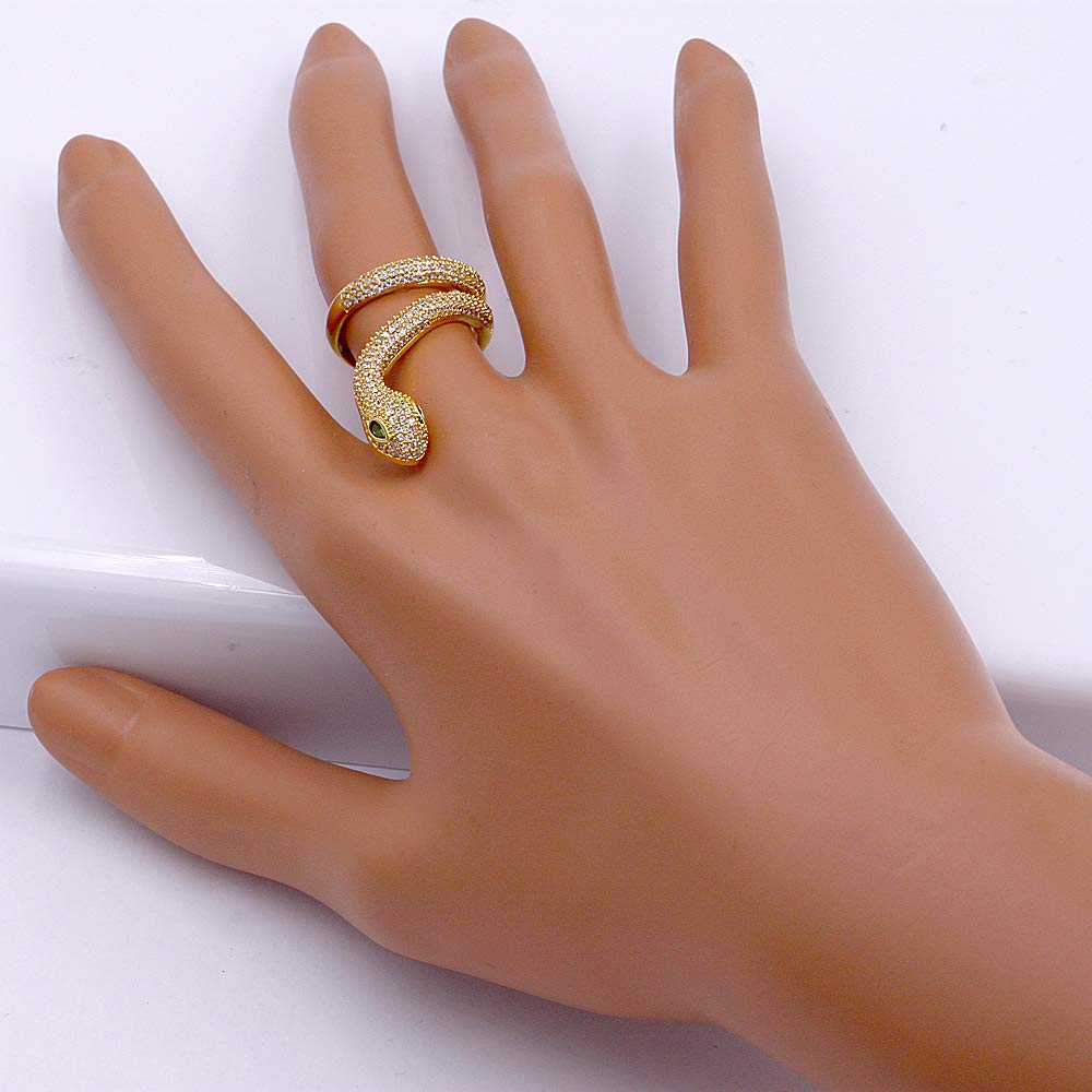 Lavencious Snake Adjustable Rings for Women - AAA CZ Stones Statement Cocktail Jewelry | Perfect for Parties, Date Nights & Special Occasions