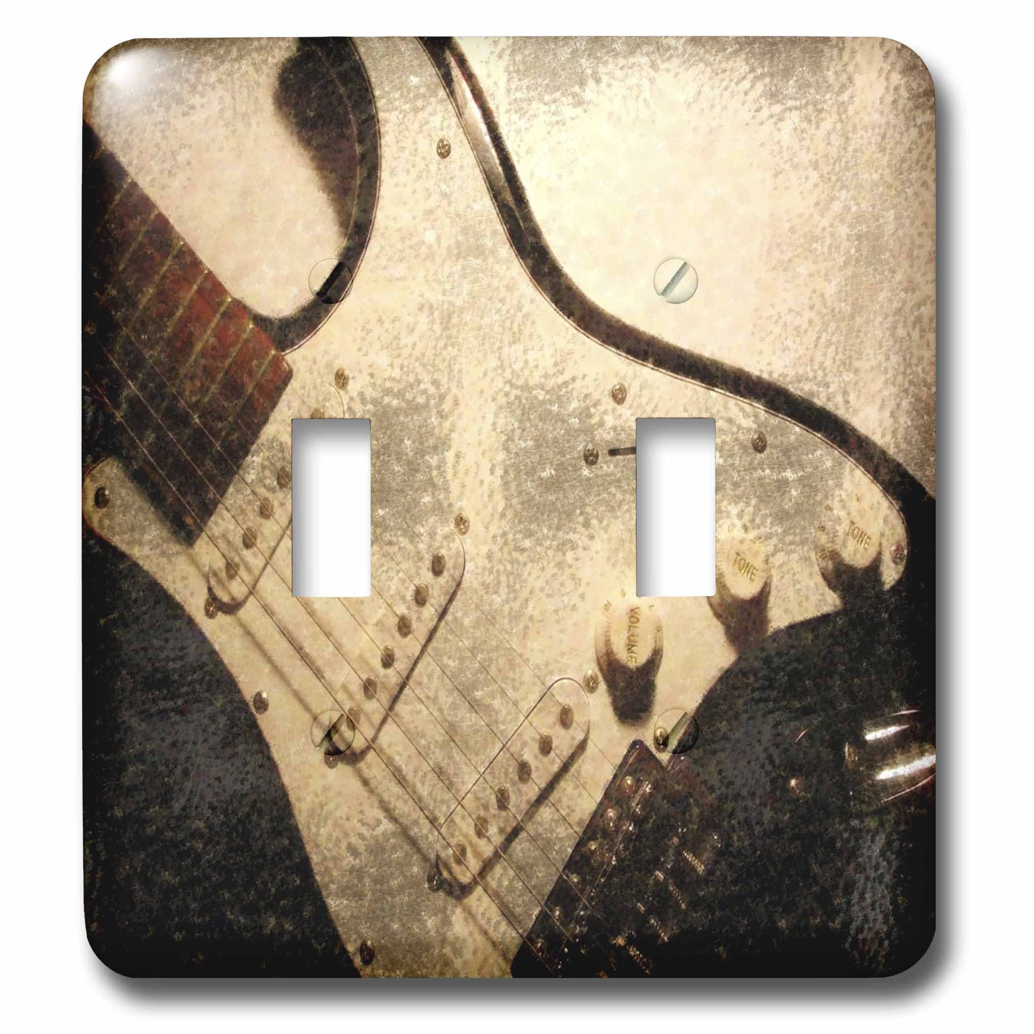 3D Rose Old Electric Guitar Abstract Wall Art - Vintage Music Decor for Home, Office & Studio - Perfect for Musicians & Music Lovers
