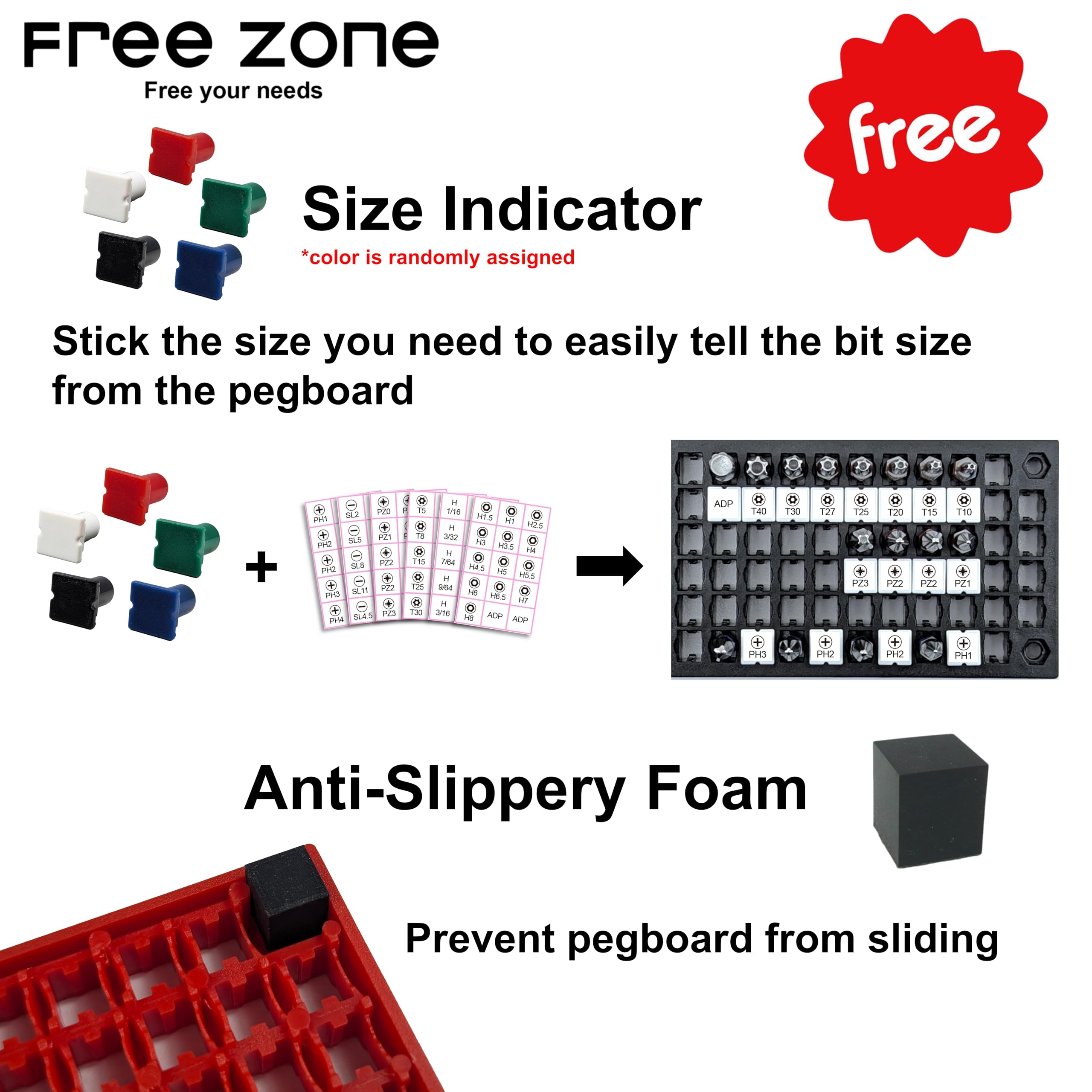 4 PCS Bit Organizer Set with 158-Hole Storage - 1/4