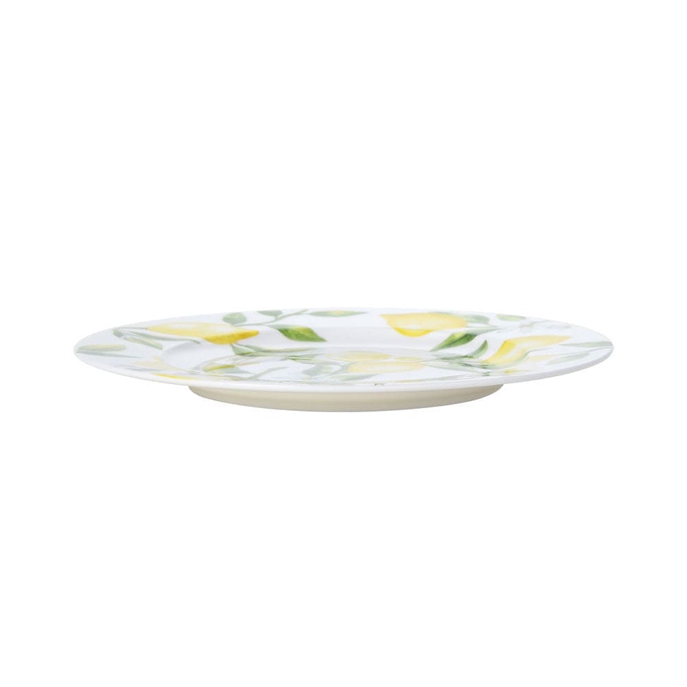 Set of 4 Lemon-Themed Salad Plates - Perfect for Summer BBQs, Picnics & Outdoor Dining | Durable Ceramic Dishware