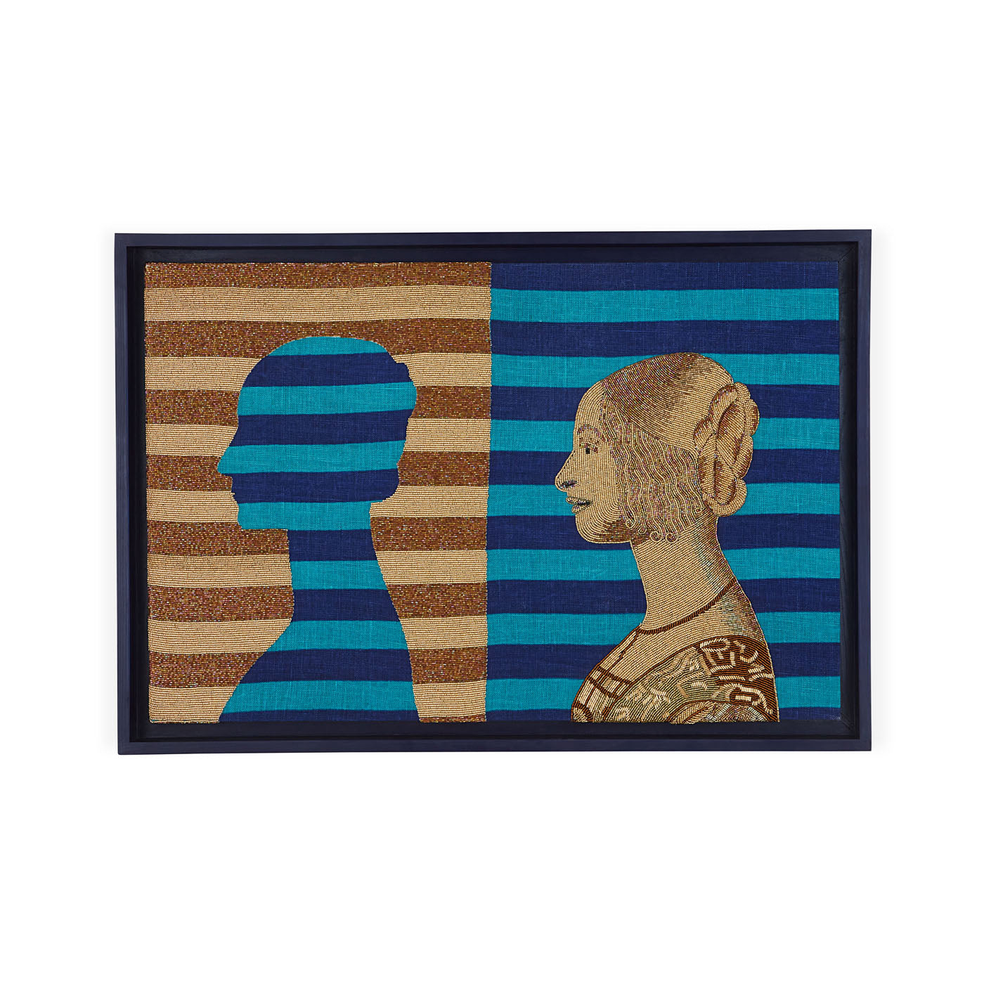 Renaissance Stripes Beaded Wall Art - Handmade Bohemian Home Decor for Living Room, Bedroom & Office | Unique Boho Chic Tapestry