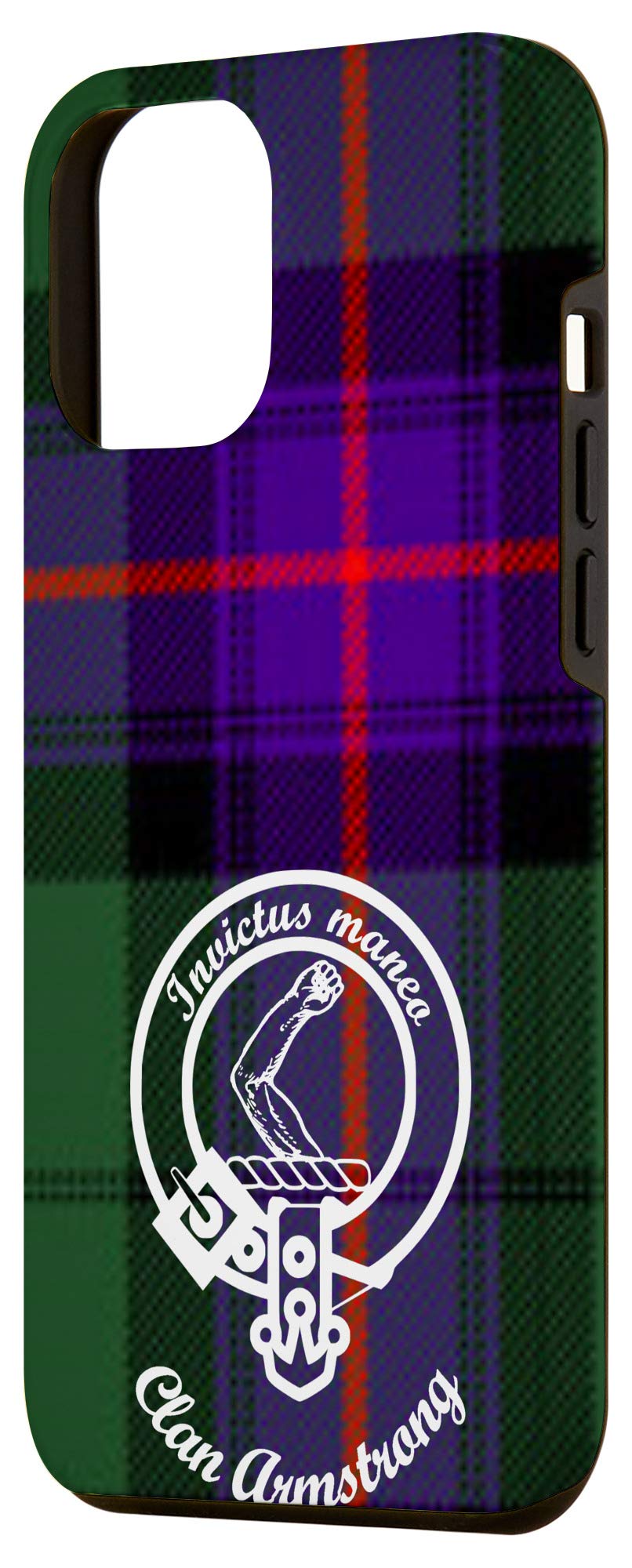 iPhone 12 Pro Max Case with Scottish Tartan Clan Crest - Armstrong Surname Design - Durable Protective Cover for Everyday Use & Travel