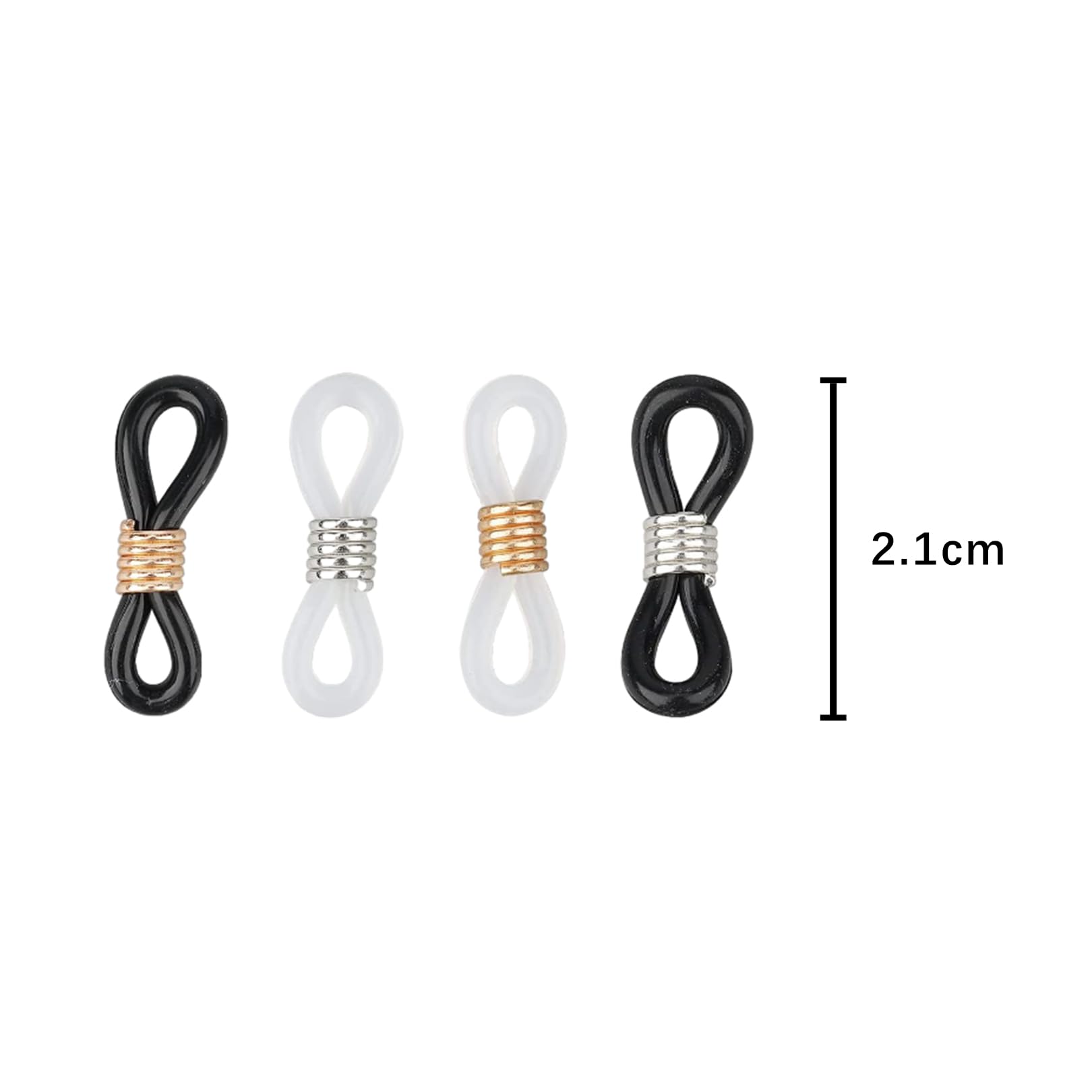 Jeufun 20pcs Adjustable Eyeglass Chains with Silicone Connectors - Anti-Slip Glasses Retainer Ends for Necklace Straps - Perfect for Reading, Sports, and Outdoor Activities