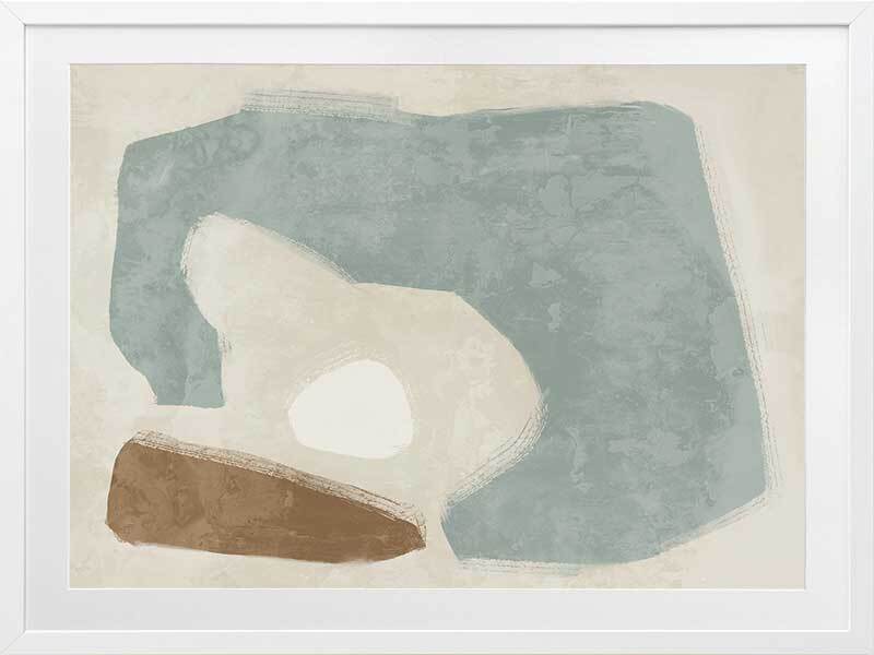 Easy Does It Light Teal Framed Art Print - Modern Wall Decor for Living Room, Bedroom & Office - Ready to Hang Home Decor
